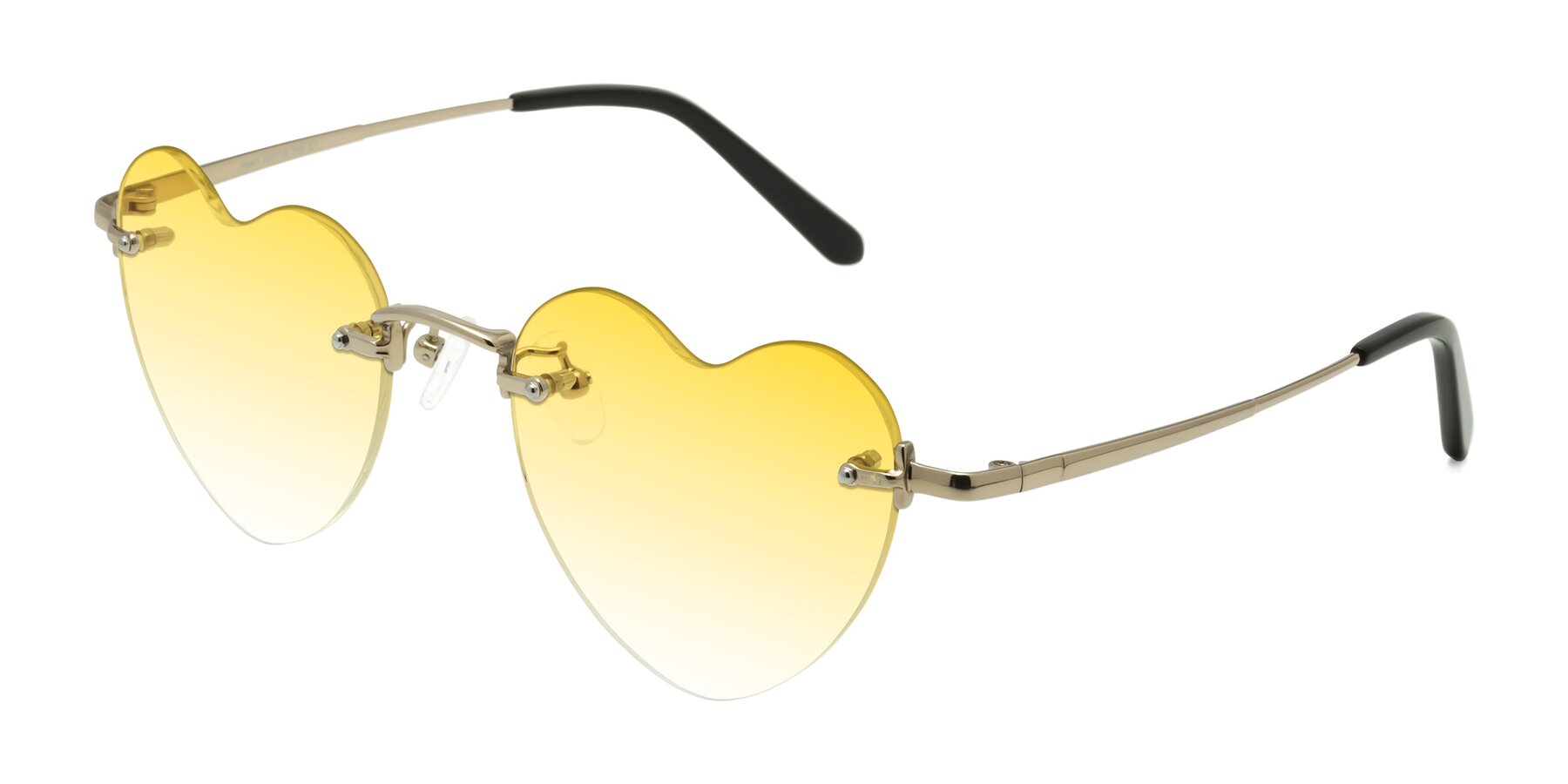 Angle of Heart in Gold with Yellow Gradient Lenses