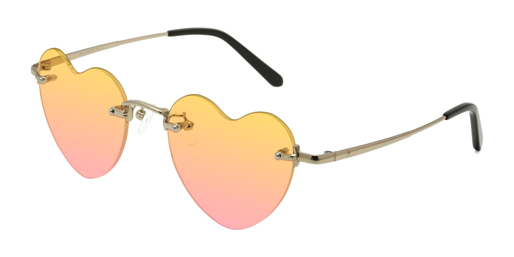 Angle of Heart in Gold with Yellow / Pink Gradient Lenses