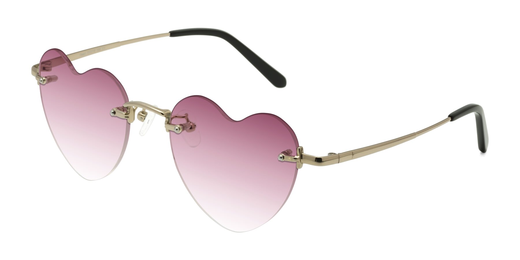 Angle of Heart in Gold with Wine Gradient Lenses