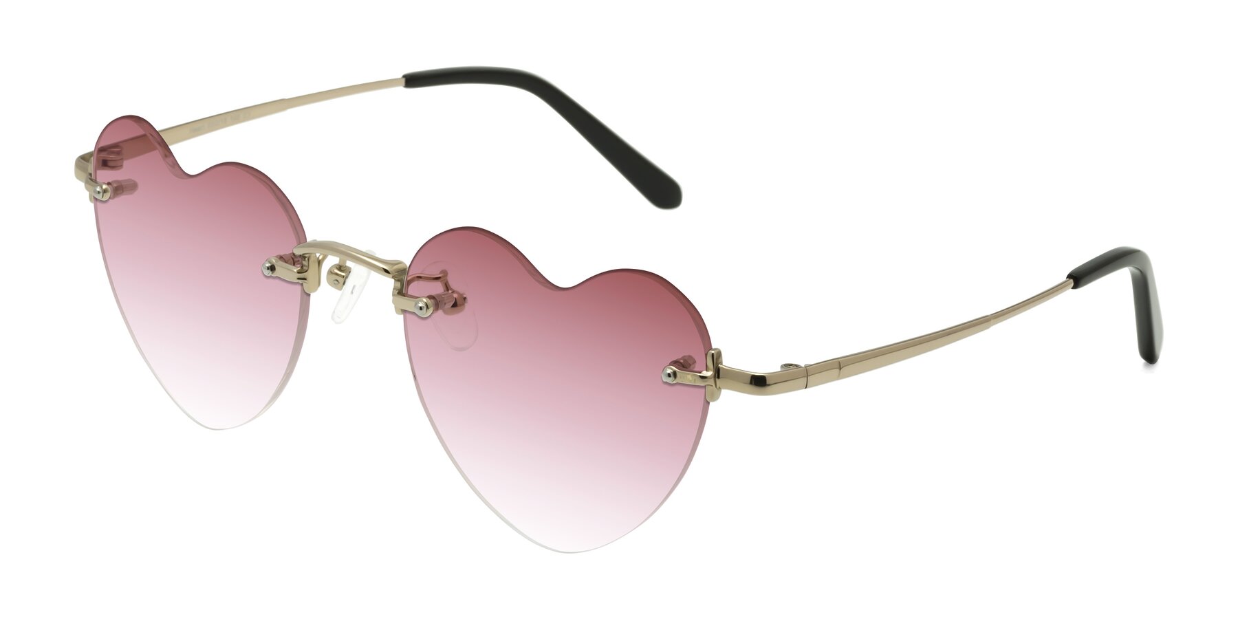 Angle of Heart in Gold with Garnet Gradient Lenses