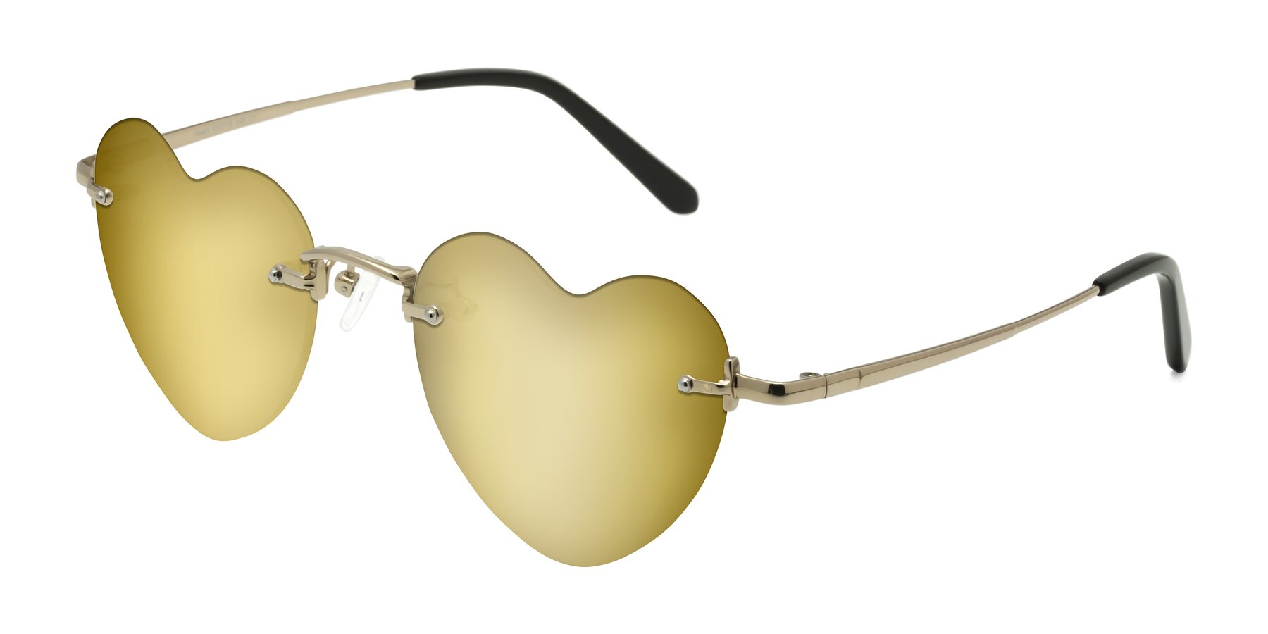 Angle of Heart in Gold with Gold Mirrored Lenses