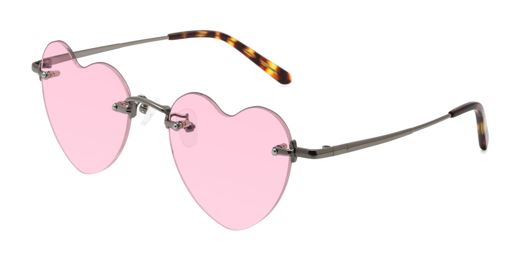 Angle of Heart in Gunmetal with Light Pink Tinted Lenses