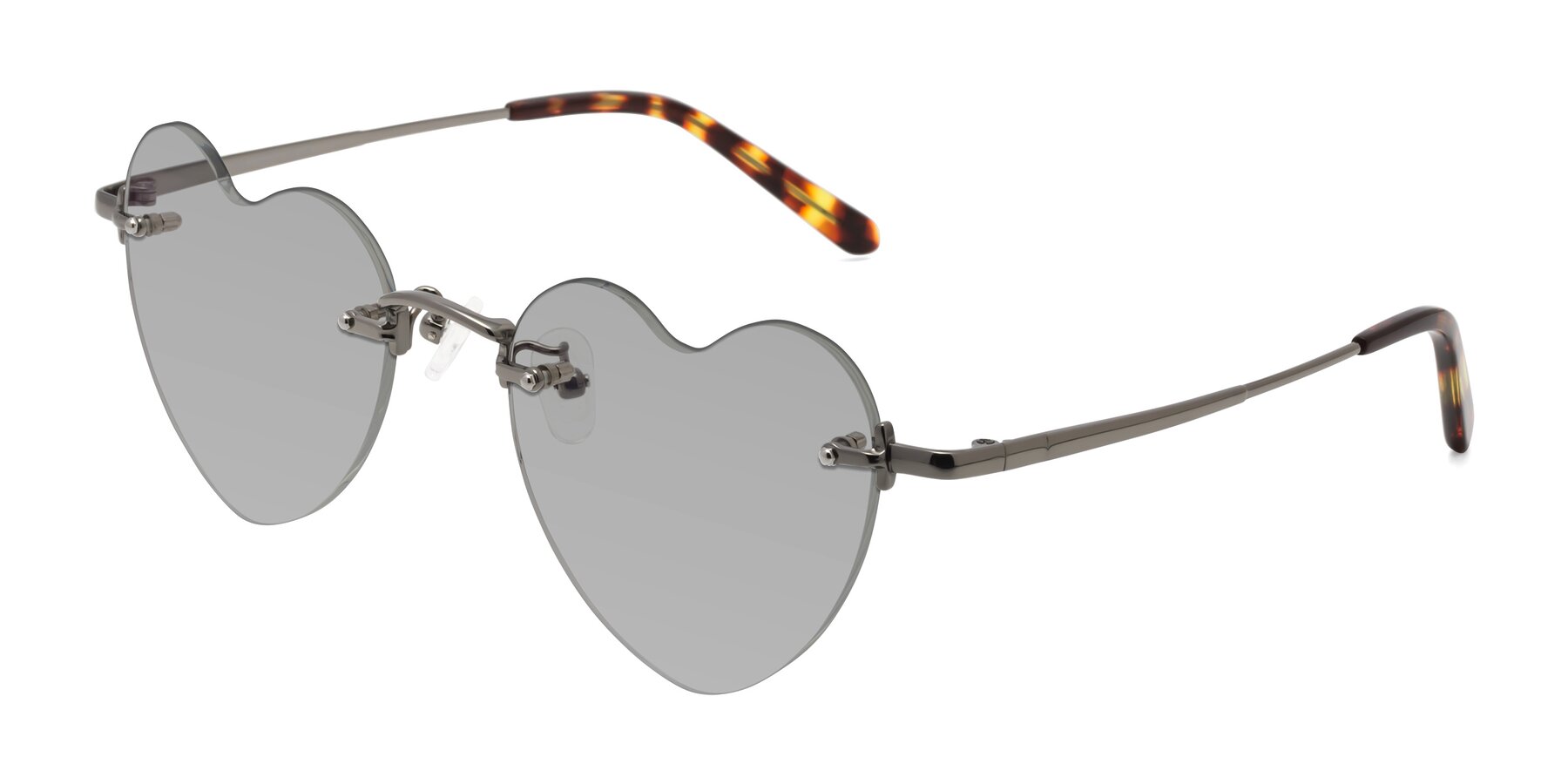 Angle of Heart in Gunmetal with Light Gray Tinted Lenses