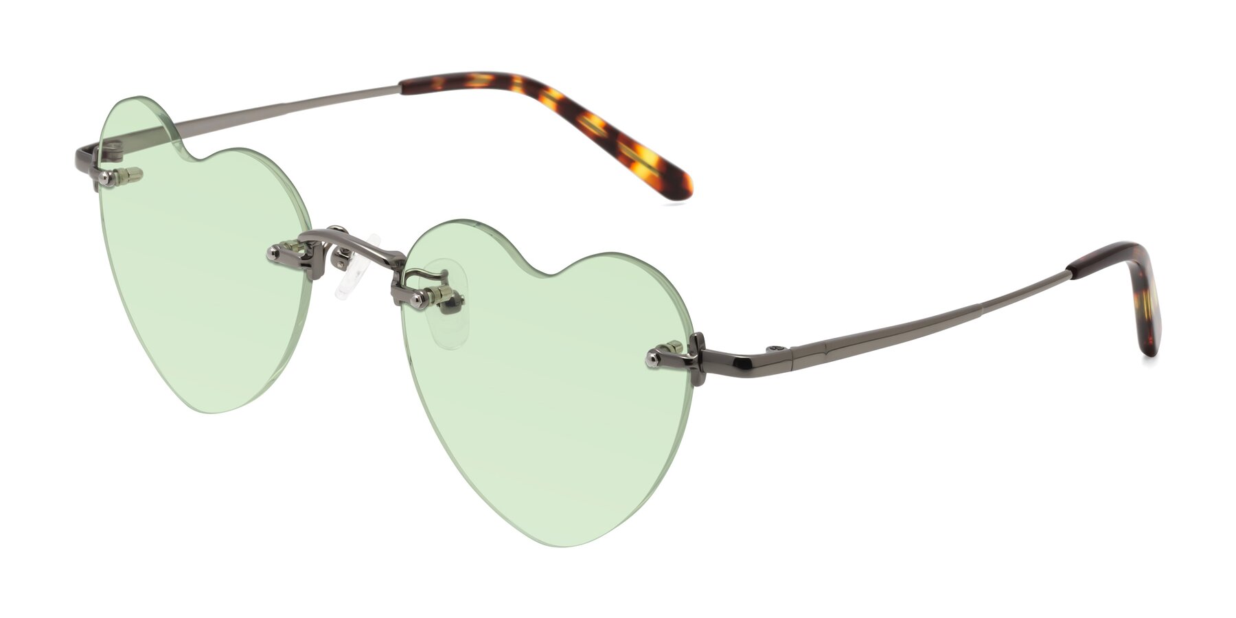 Angle of Heart in Gunmetal with Light Green Tinted Lenses