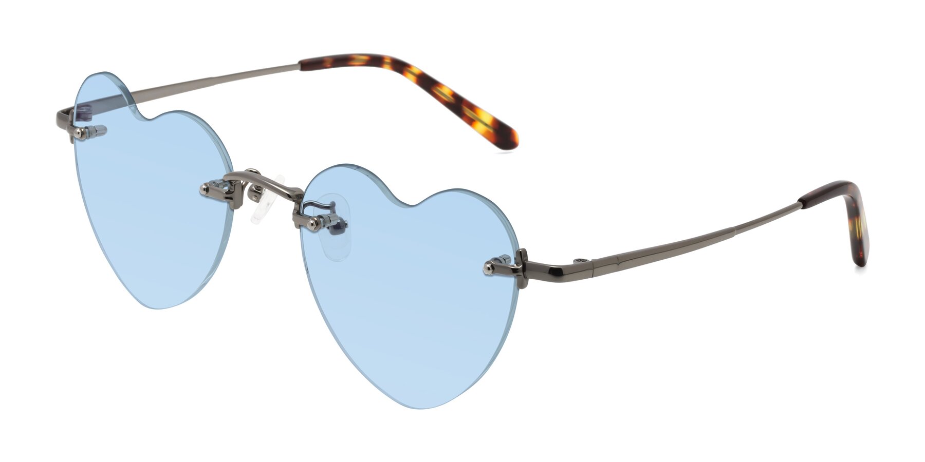 Angle of Heart in Gunmetal with Light Blue Tinted Lenses