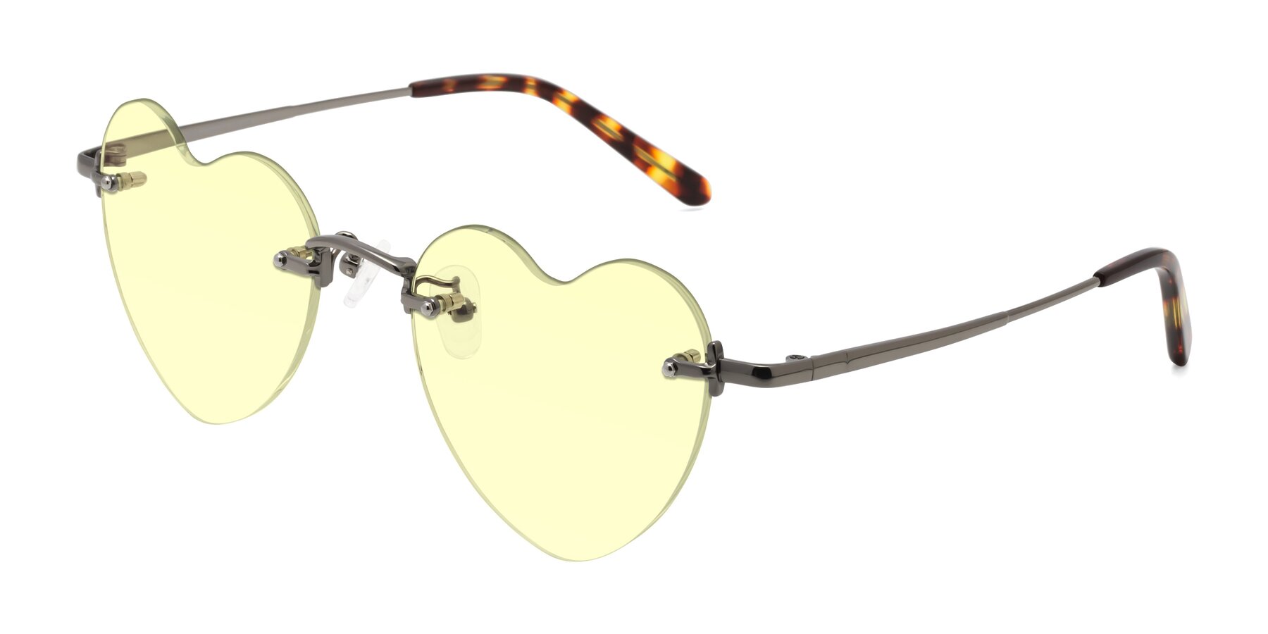 Angle of Heart in Gunmetal with Light Yellow Tinted Lenses