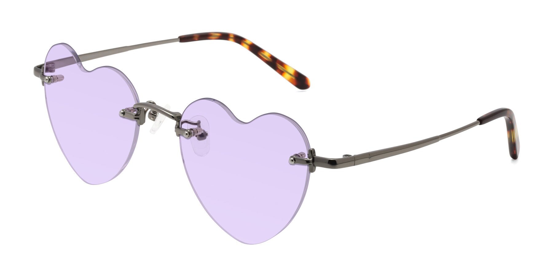 Angle of Heart in Gunmetal with Light Purple Tinted Lenses