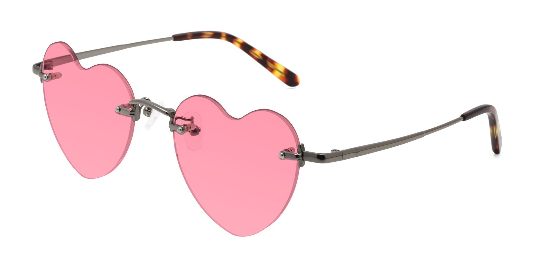 Angle of Heart in Gunmetal with Pink Tinted Lenses