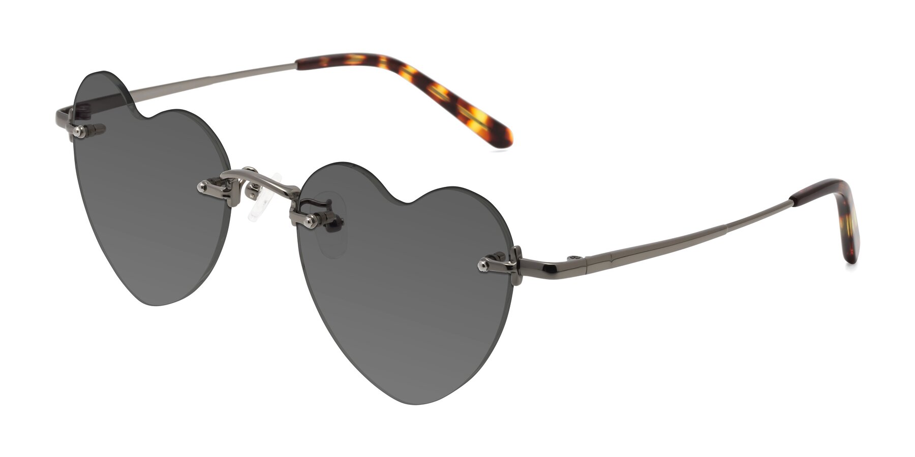 Angle of Heart in Gunmetal with Medium Gray Tinted Lenses