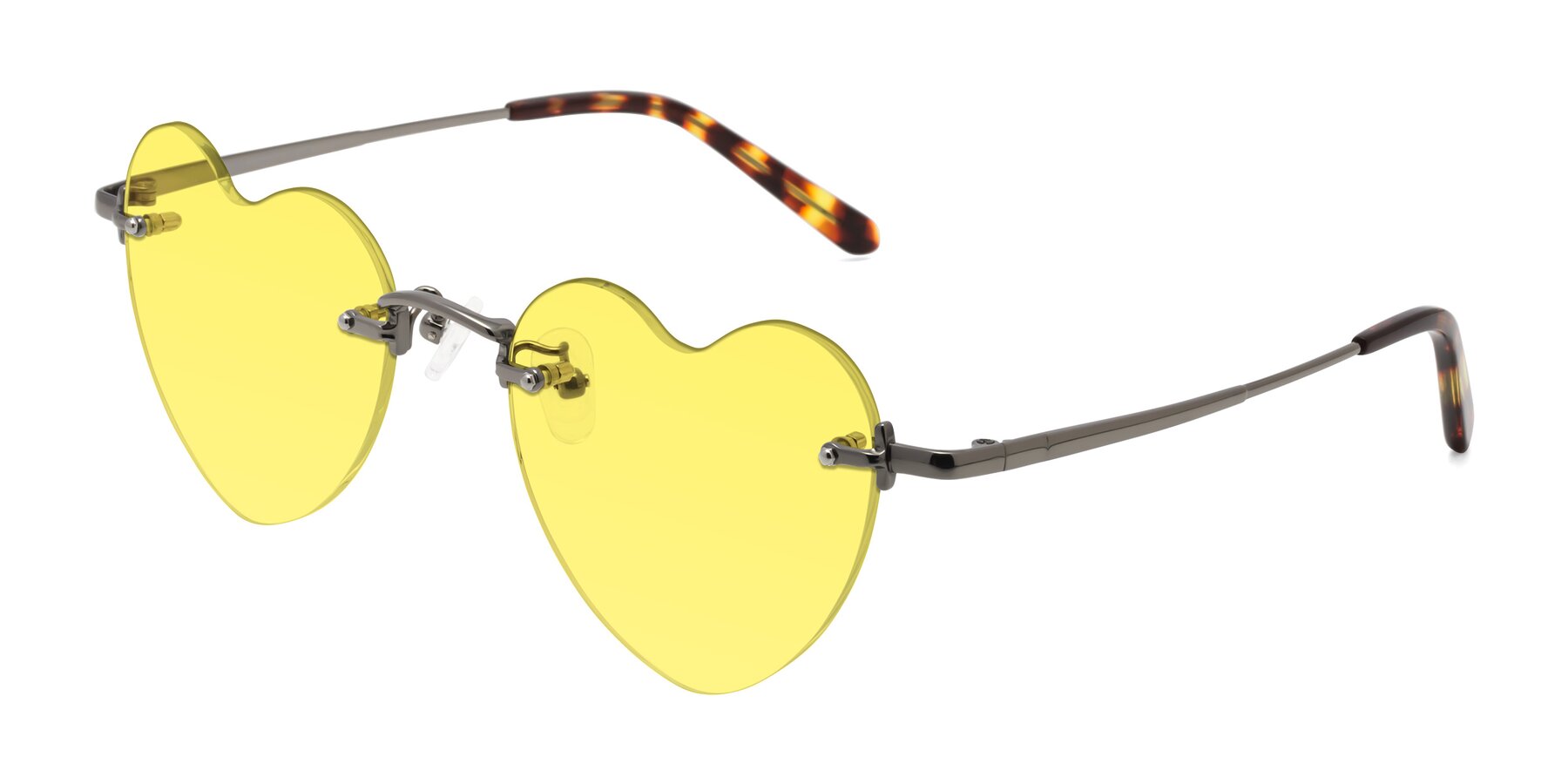 Angle of Heart in Gunmetal with Medium Yellow Tinted Lenses