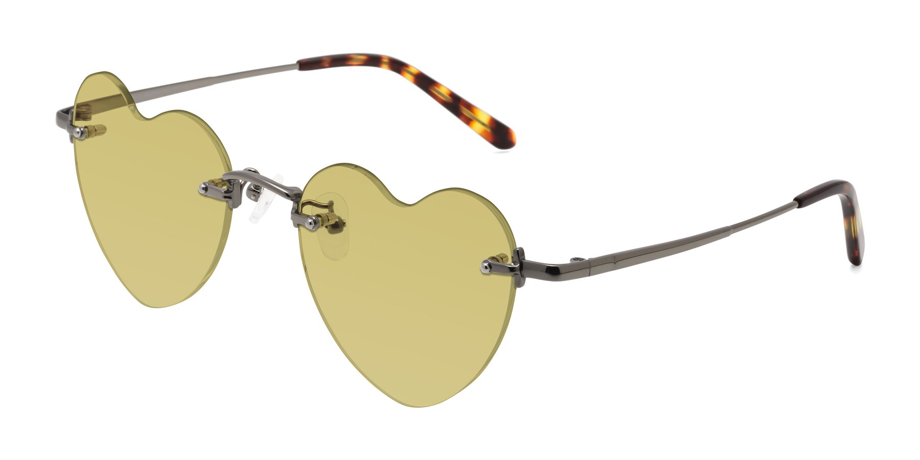 Angle of Heart in Gunmetal with Medium Champagne Tinted Lenses