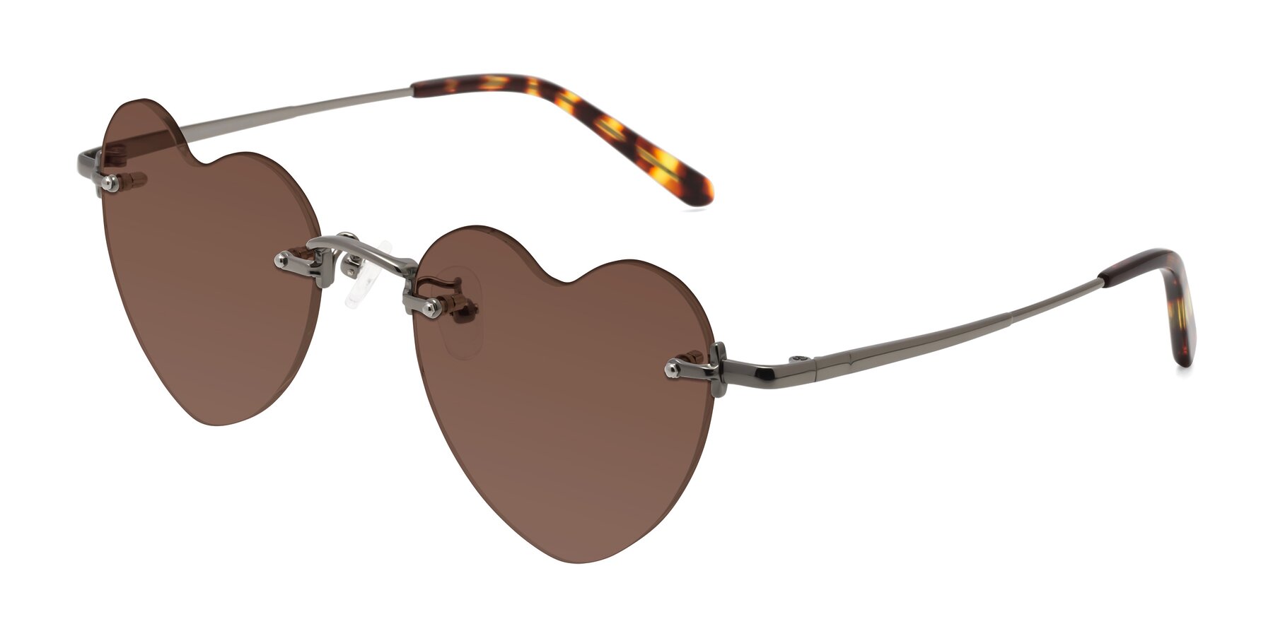 Angle of Heart in Gunmetal with Brown Tinted Lenses