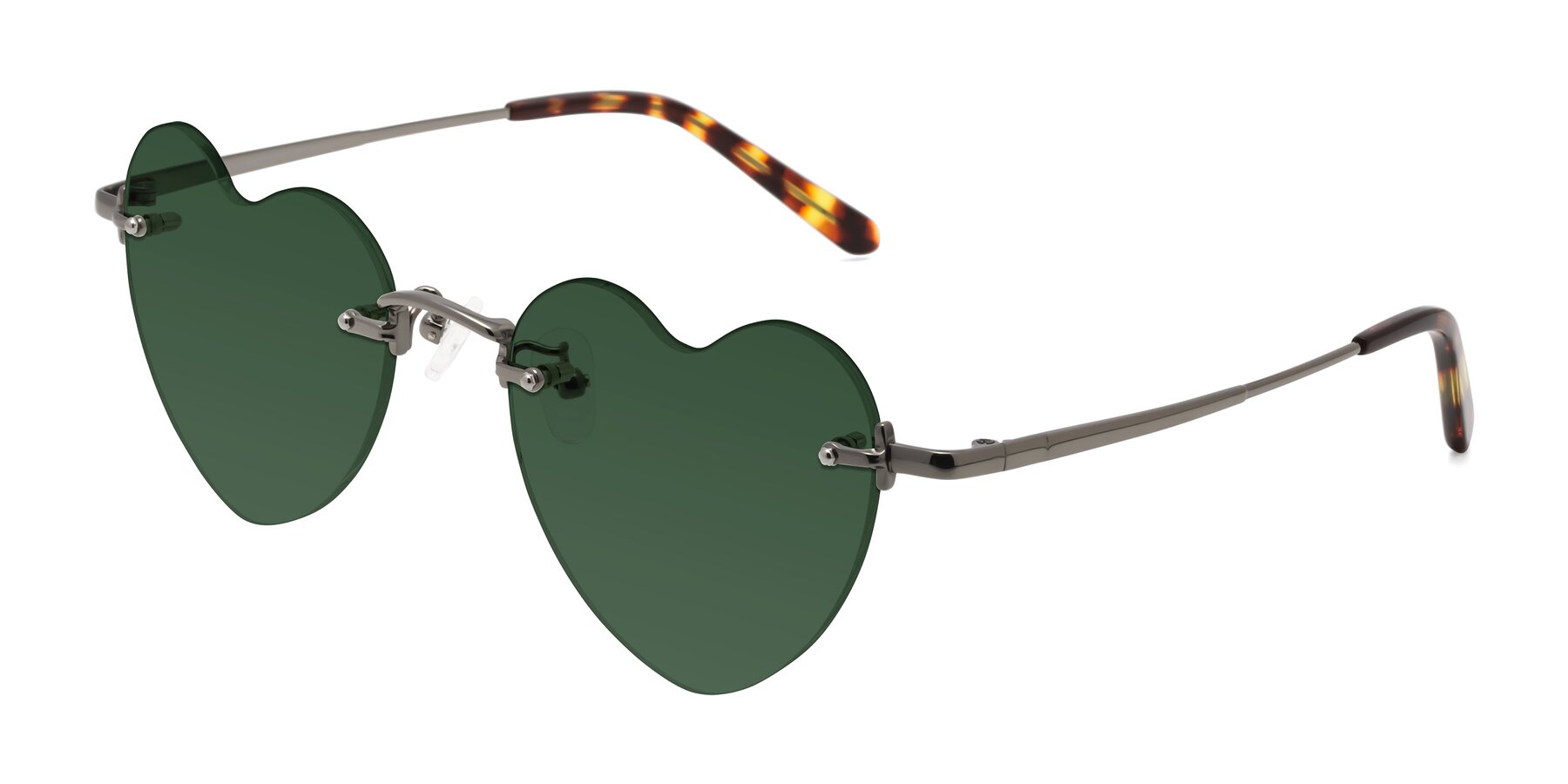 Angle of Heart in Gunmetal with Green Tinted Lenses