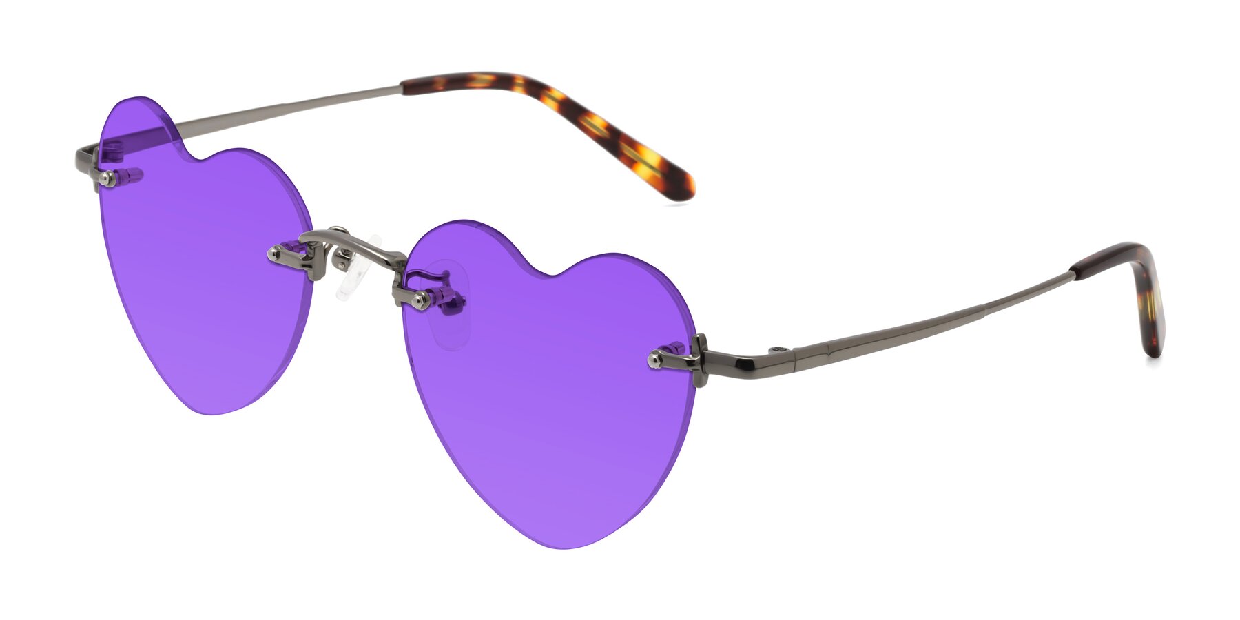 Angle of Heart in Gunmetal with Purple Tinted Lenses