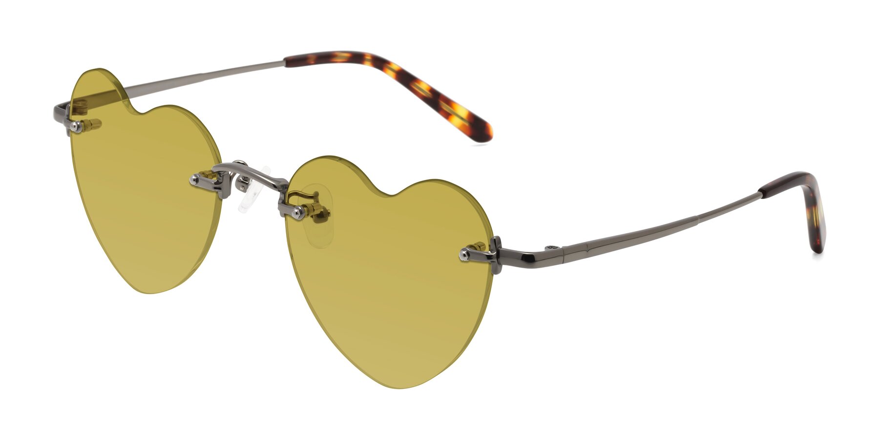 Angle of Heart in Gunmetal with Champagne Tinted Lenses