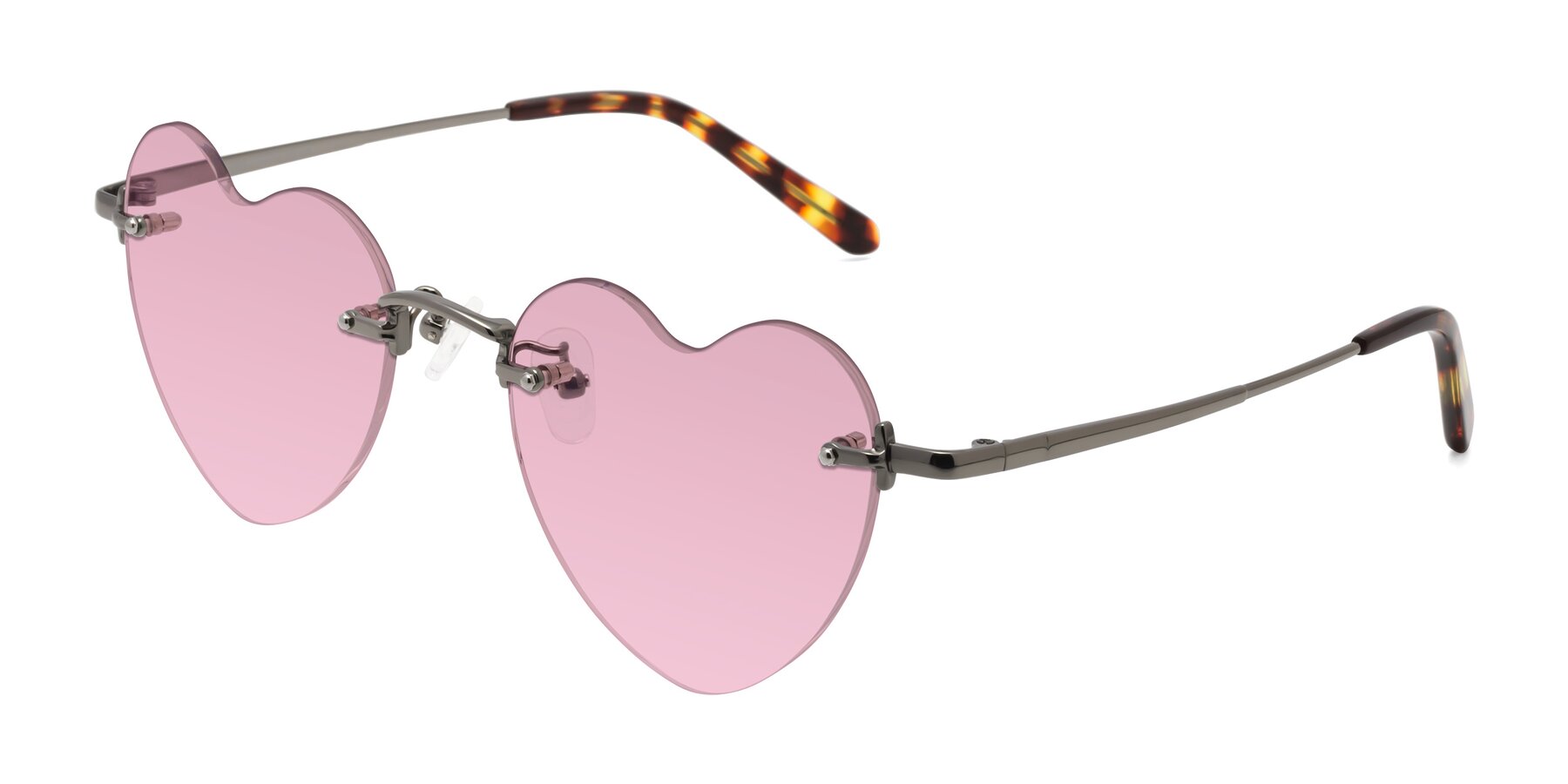 Angle of Heart in Gunmetal with Light Wine Tinted Lenses