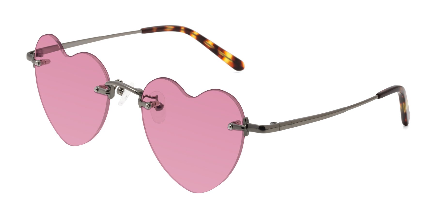 Angle of Heart in Gunmetal with Medium Wine Tinted Lenses