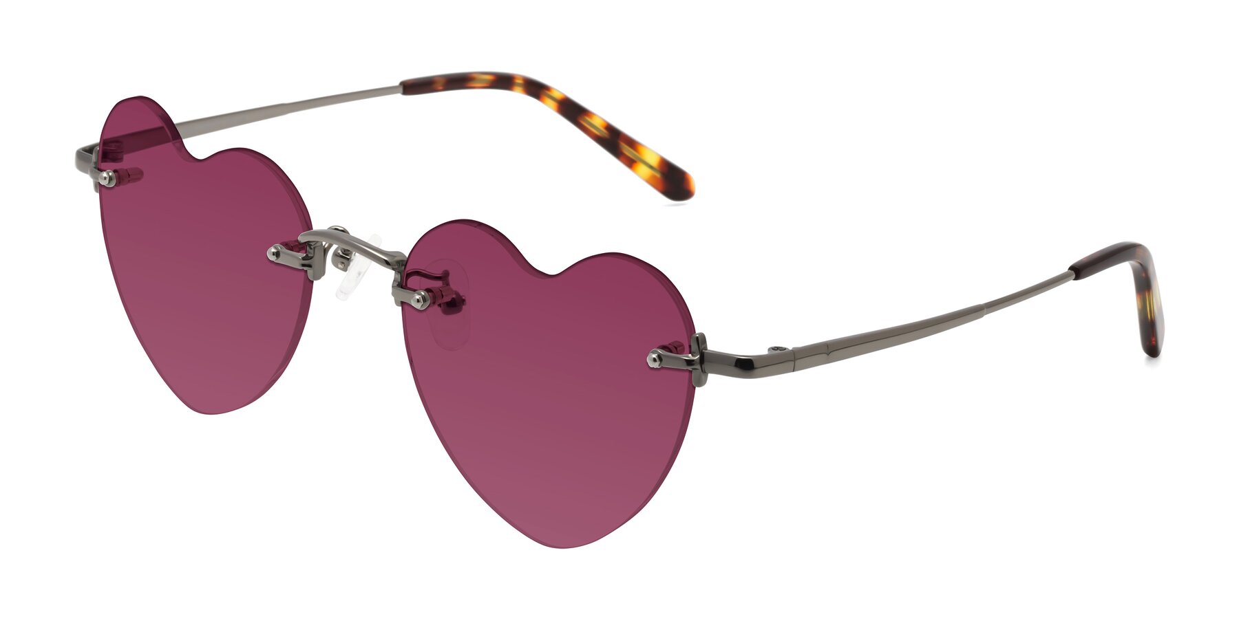 Angle of Heart in Gunmetal with Wine Tinted Lenses