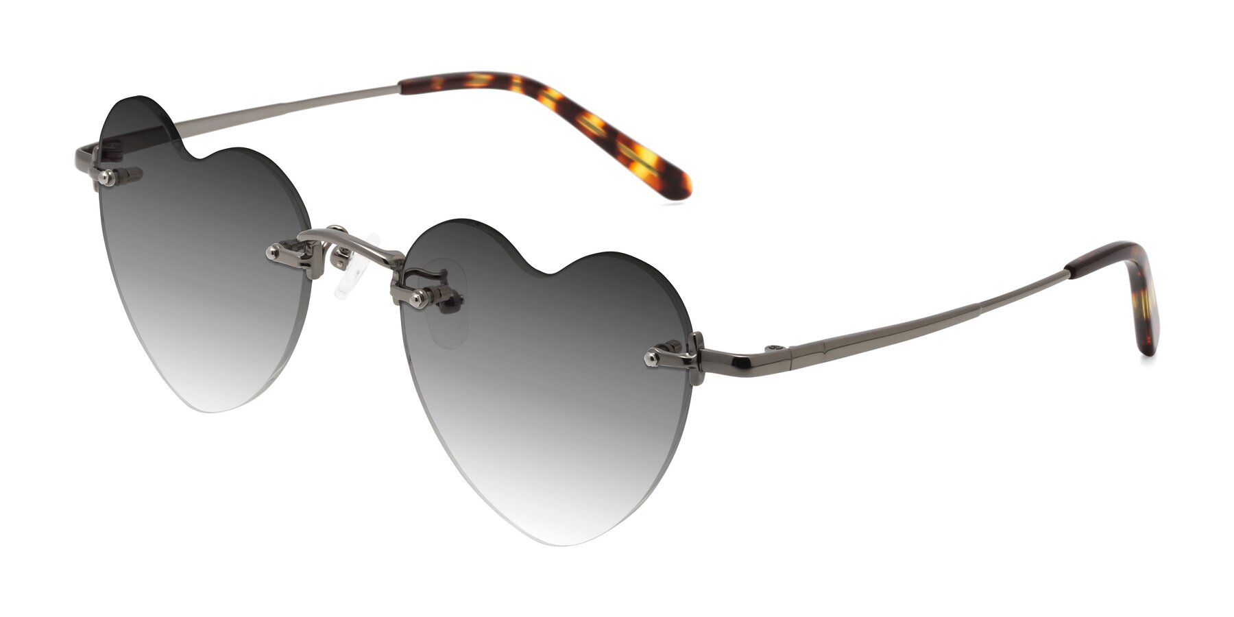 Angle of Heart in Gunmetal with Gray Gradient Lenses