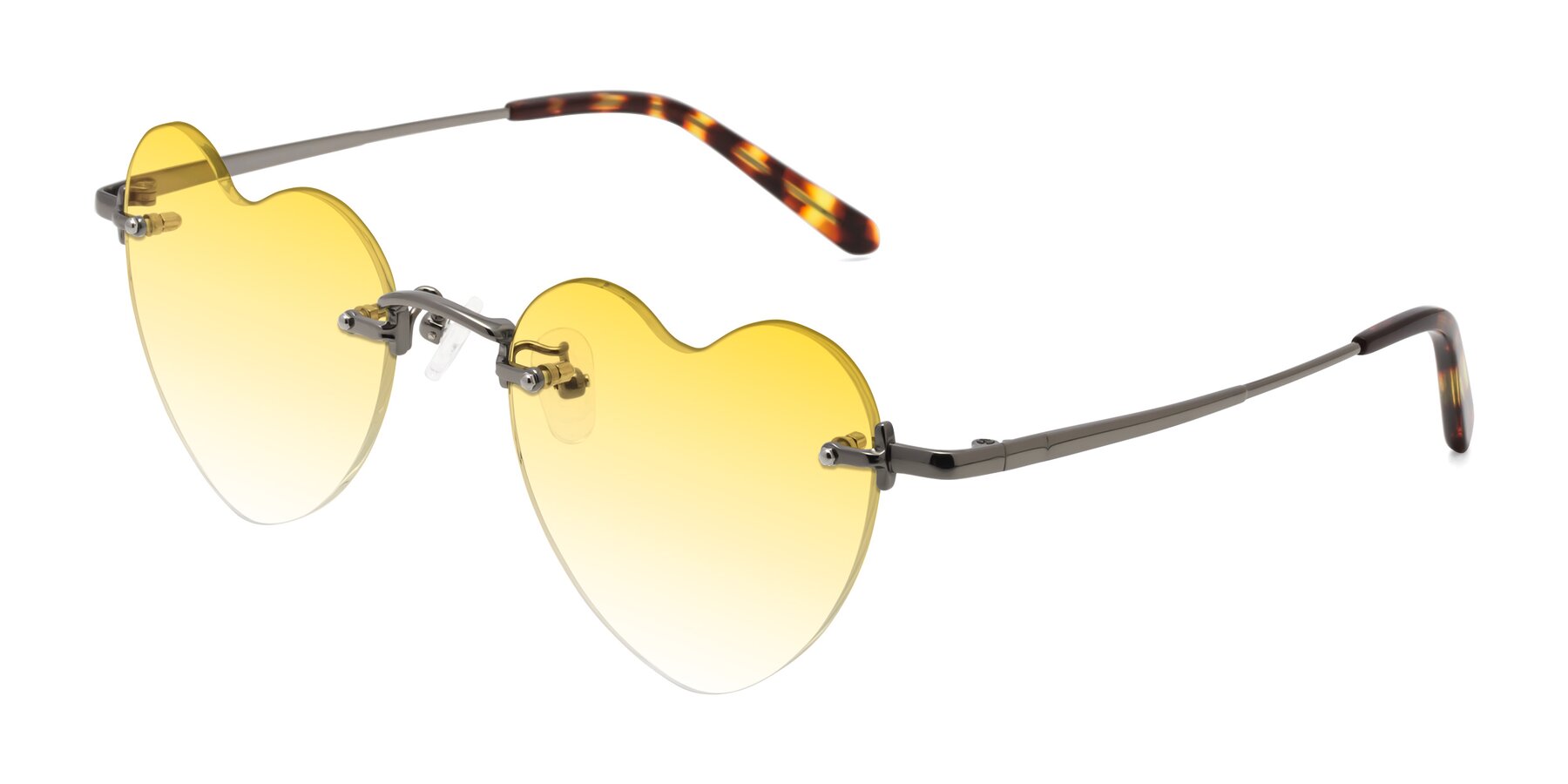 Angle of Heart in Gunmetal with Yellow Gradient Lenses