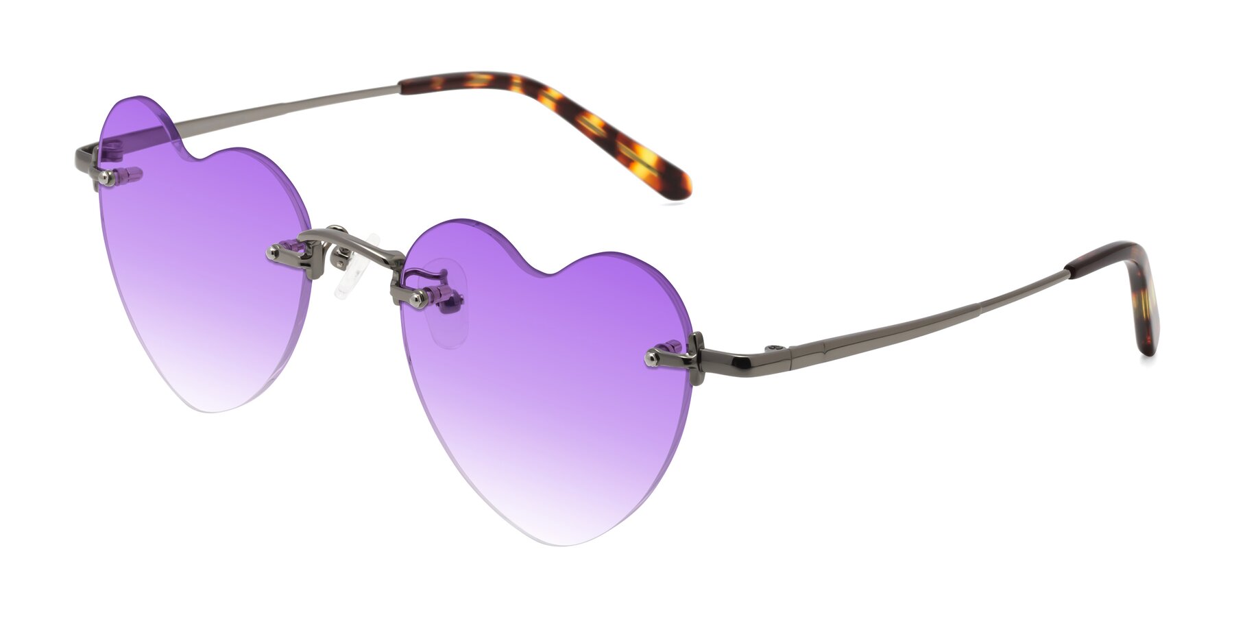 Angle of Heart in Gunmetal with Purple Gradient Lenses