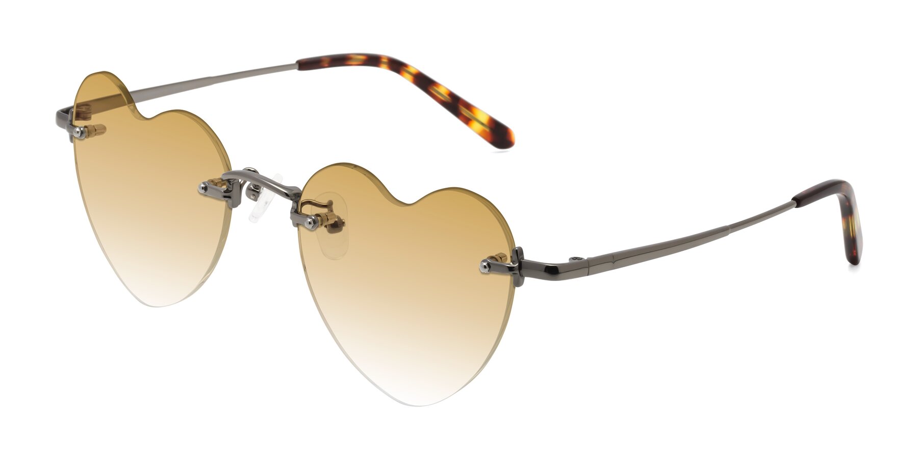 Angle of Heart in Gunmetal with Champagne Gradient Lenses