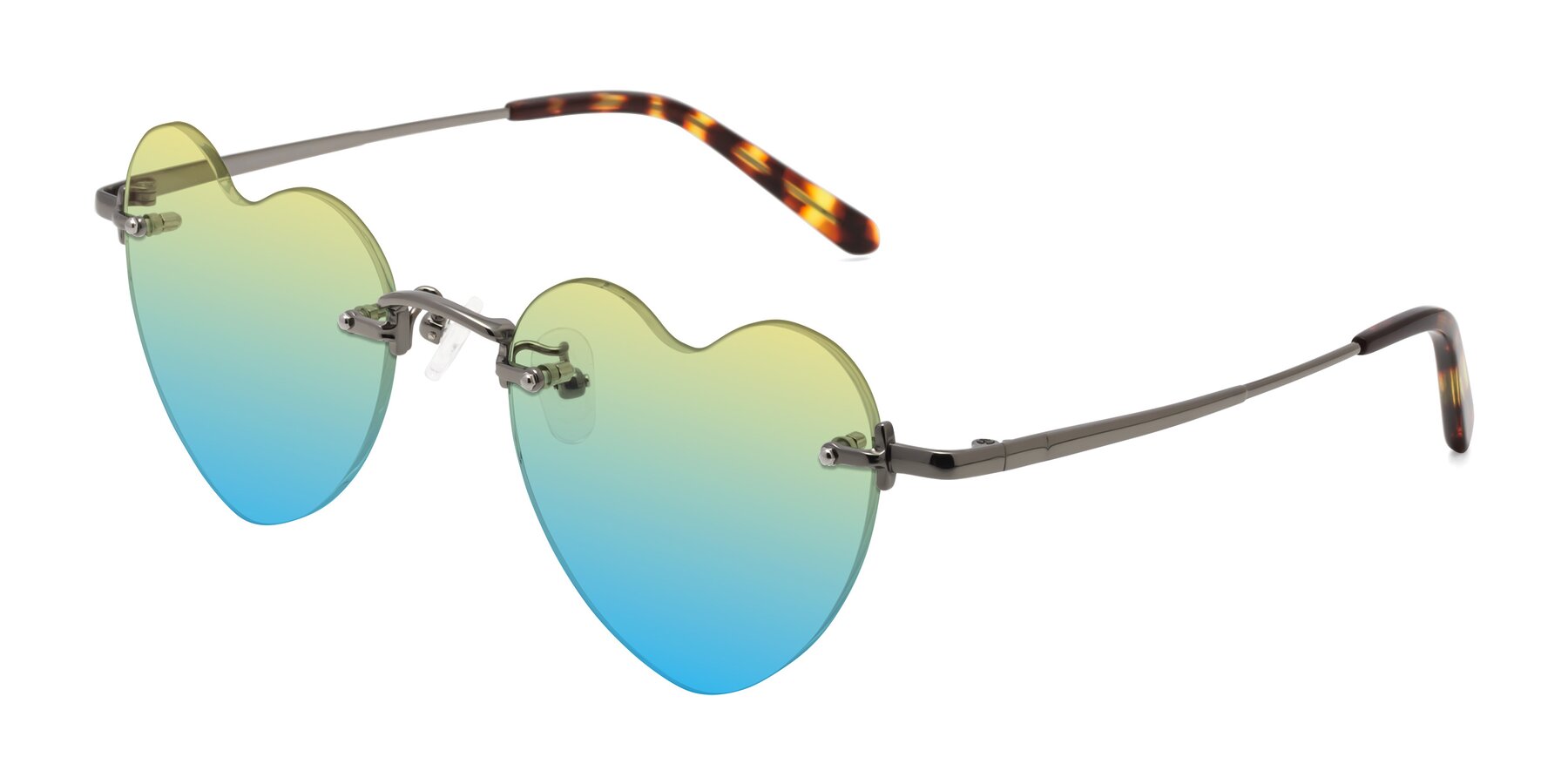 Angle of Heart in Gunmetal with Yellow / Blue Gradient Lenses