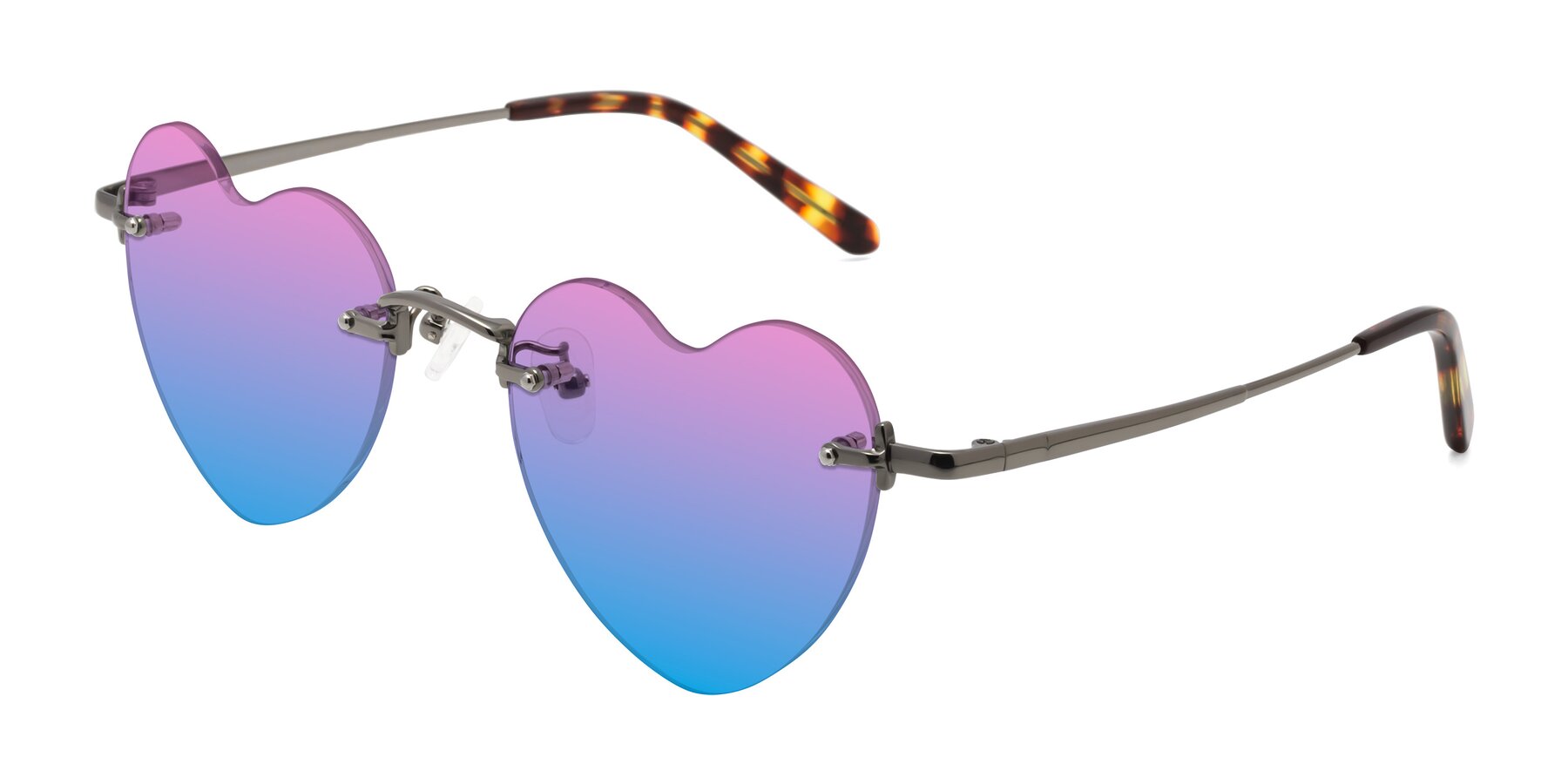 Angle of Heart in Gunmetal with Pink / Blue Gradient Lenses