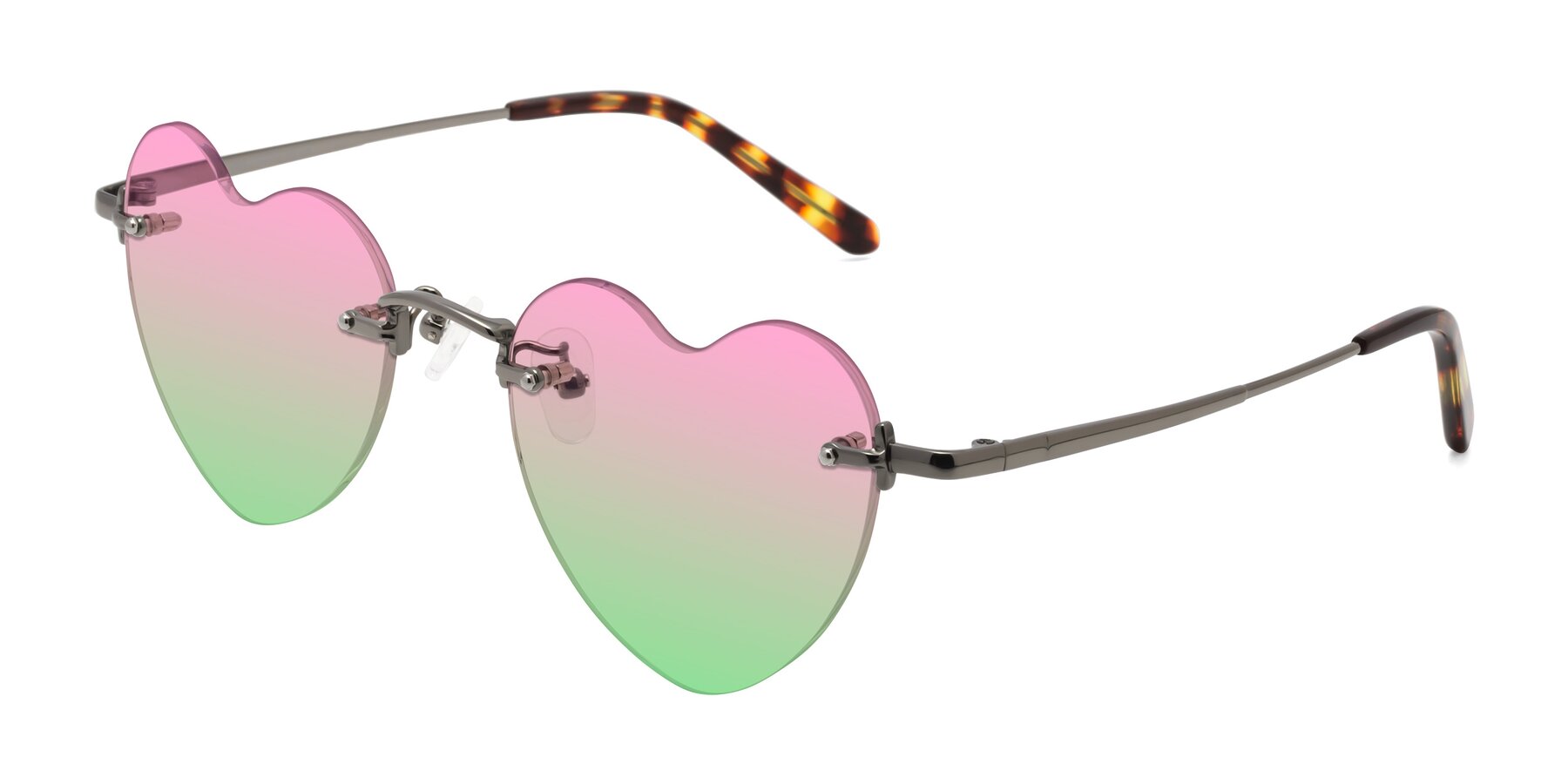 Angle of Heart in Gunmetal with Pink / Green Gradient Lenses