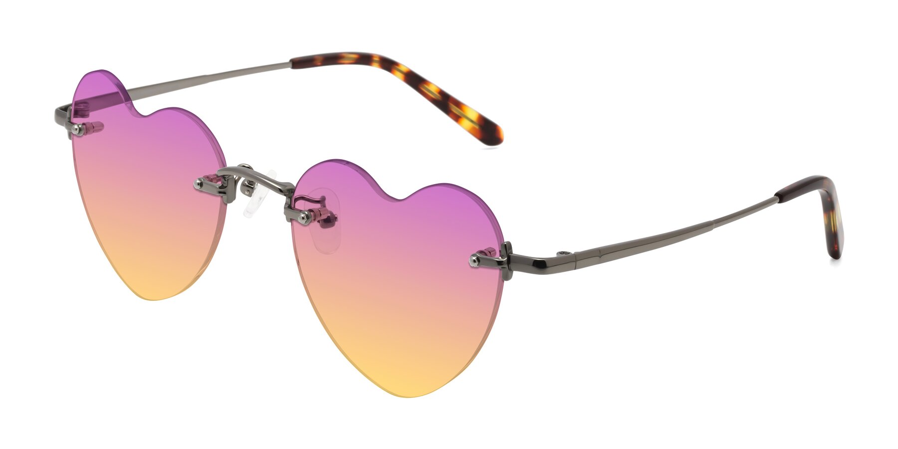 Angle of Heart in Gunmetal with Purple / Yellow Gradient Lenses