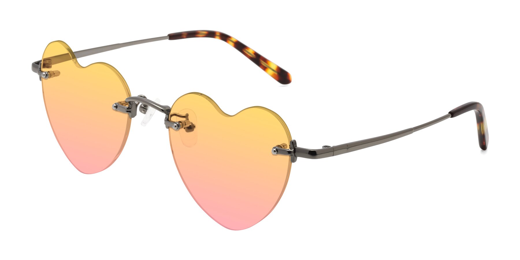 Angle of Heart in Gunmetal with Yellow / Pink Gradient Lenses