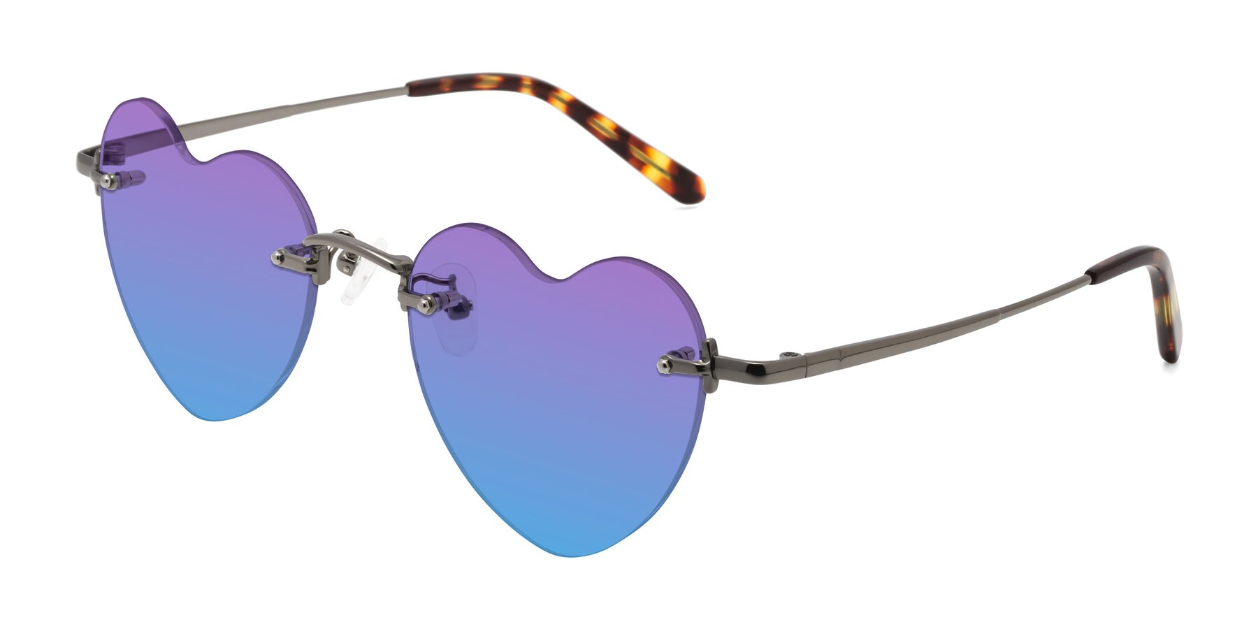 Angle of Heart in Gunmetal with Purple / Blue Gradient Lenses