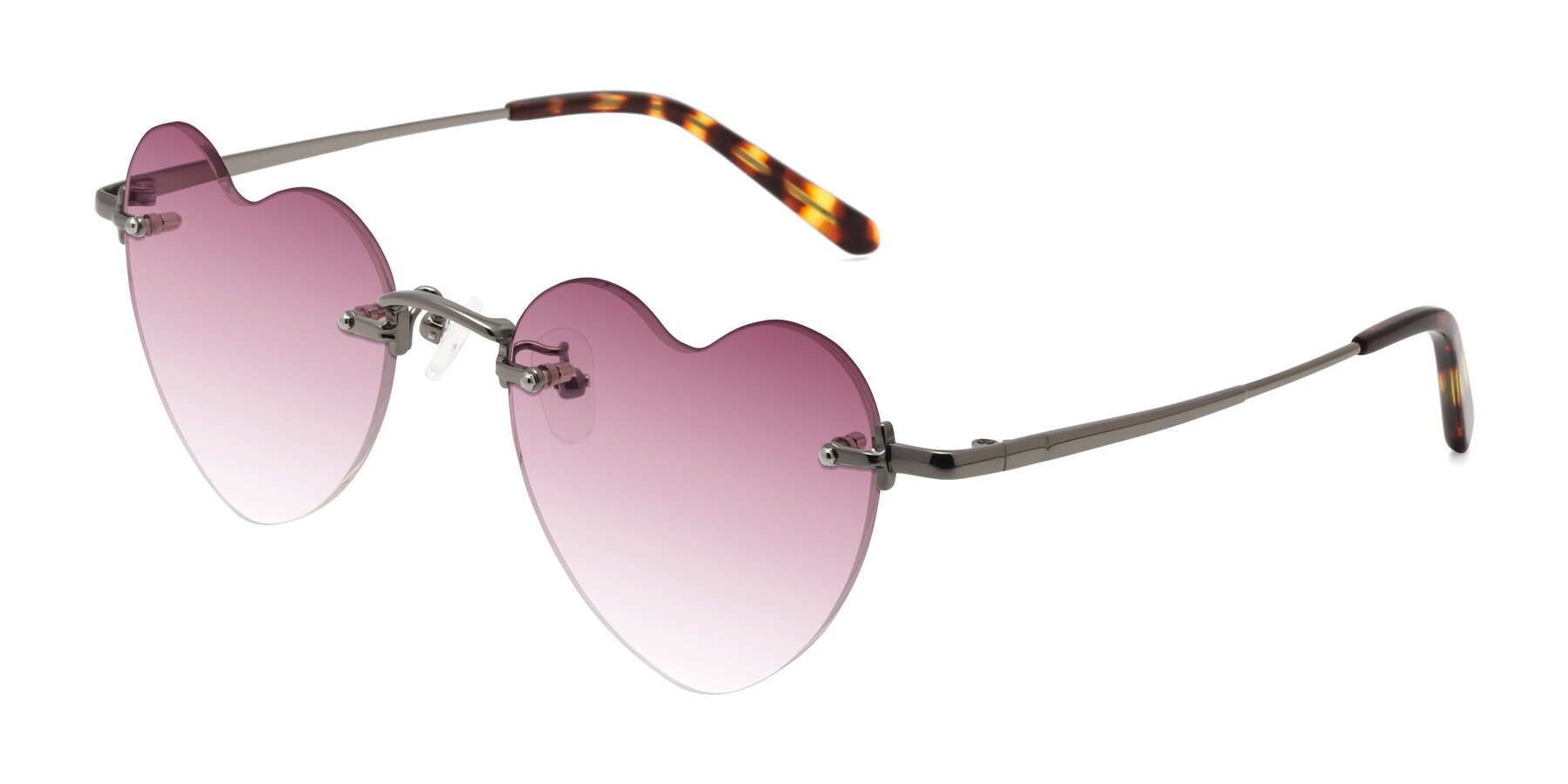 Angle of Heart in Gunmetal with Wine Gradient Lenses