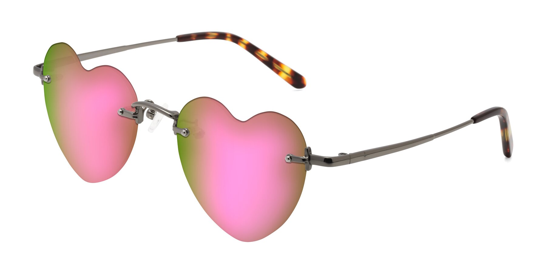 Angle of Heart in Gunmetal with Pink Mirrored Lenses