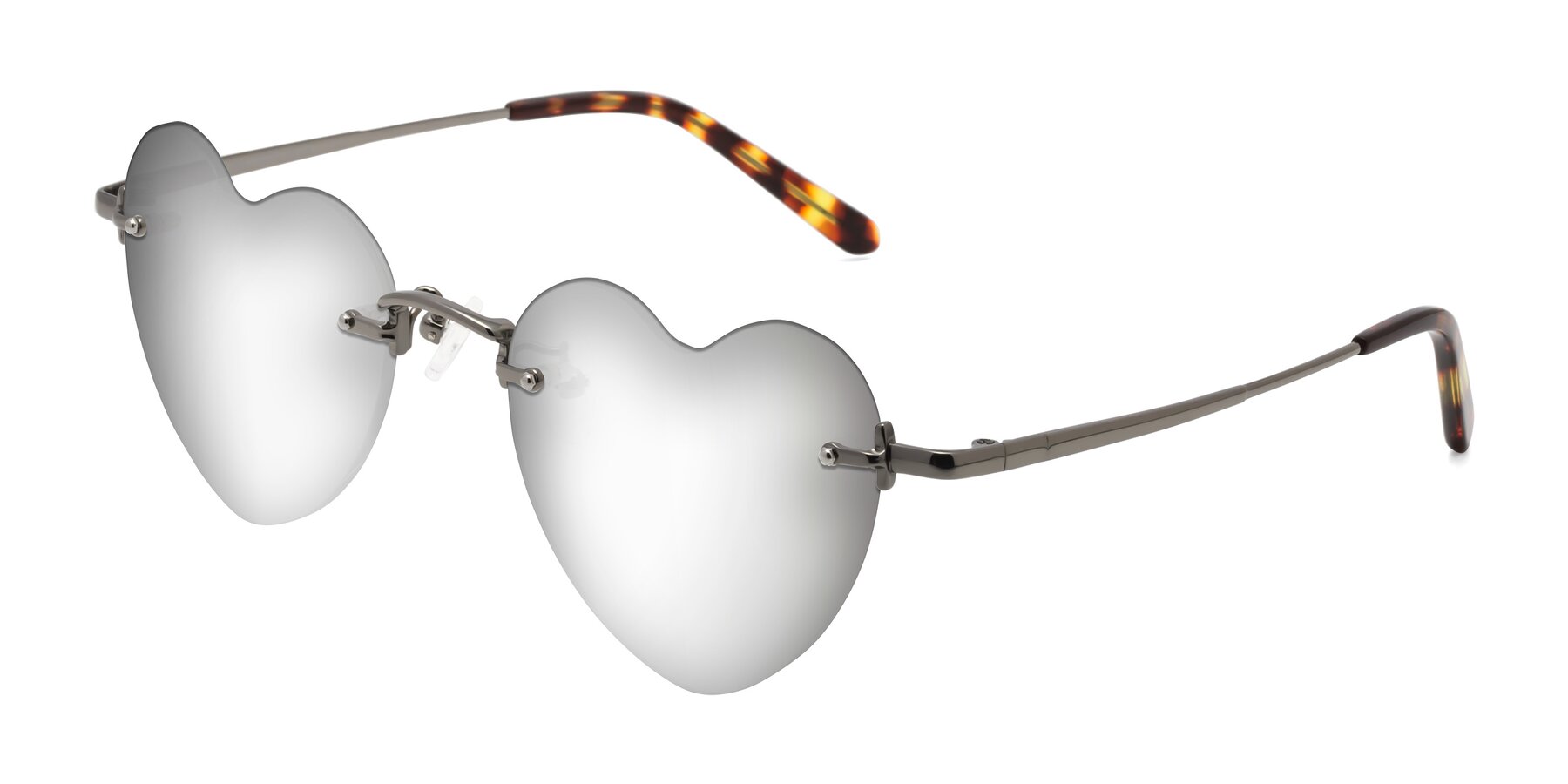 Angle of Heart in Gunmetal with Silver Mirrored Lenses