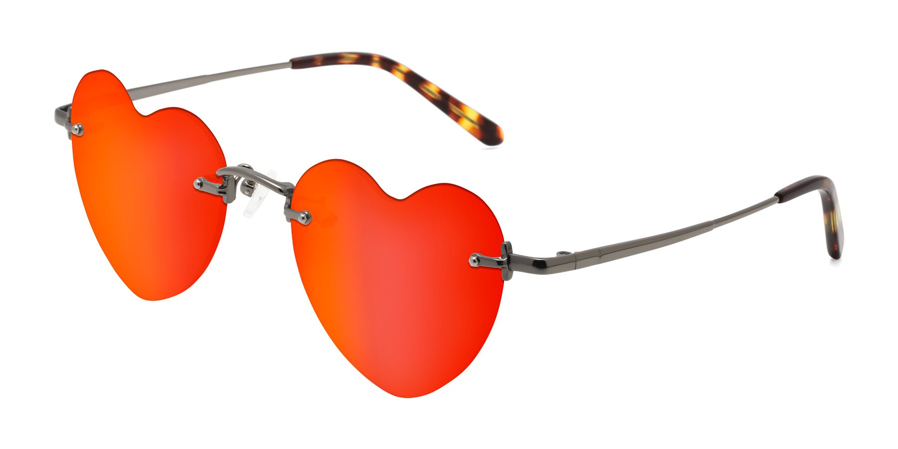 Angle of Heart in Gunmetal with Red Gold Mirrored Lenses