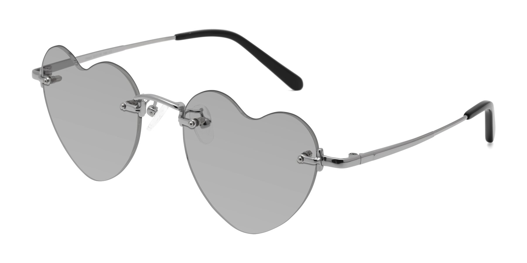 Angle of Heart in Silver with Light Gray Tinted Lenses