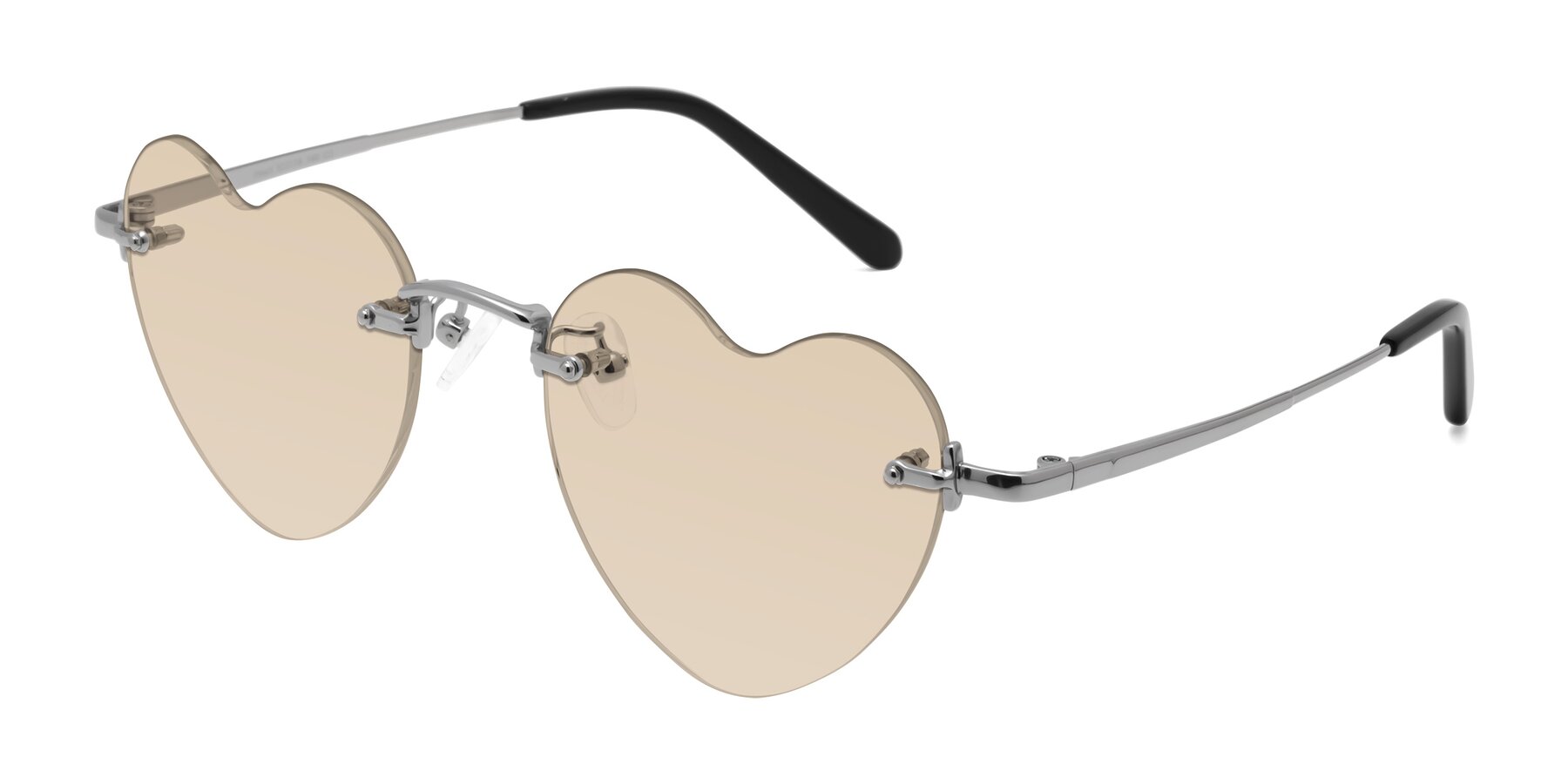 Angle of Heart in Silver with Light Brown Tinted Lenses