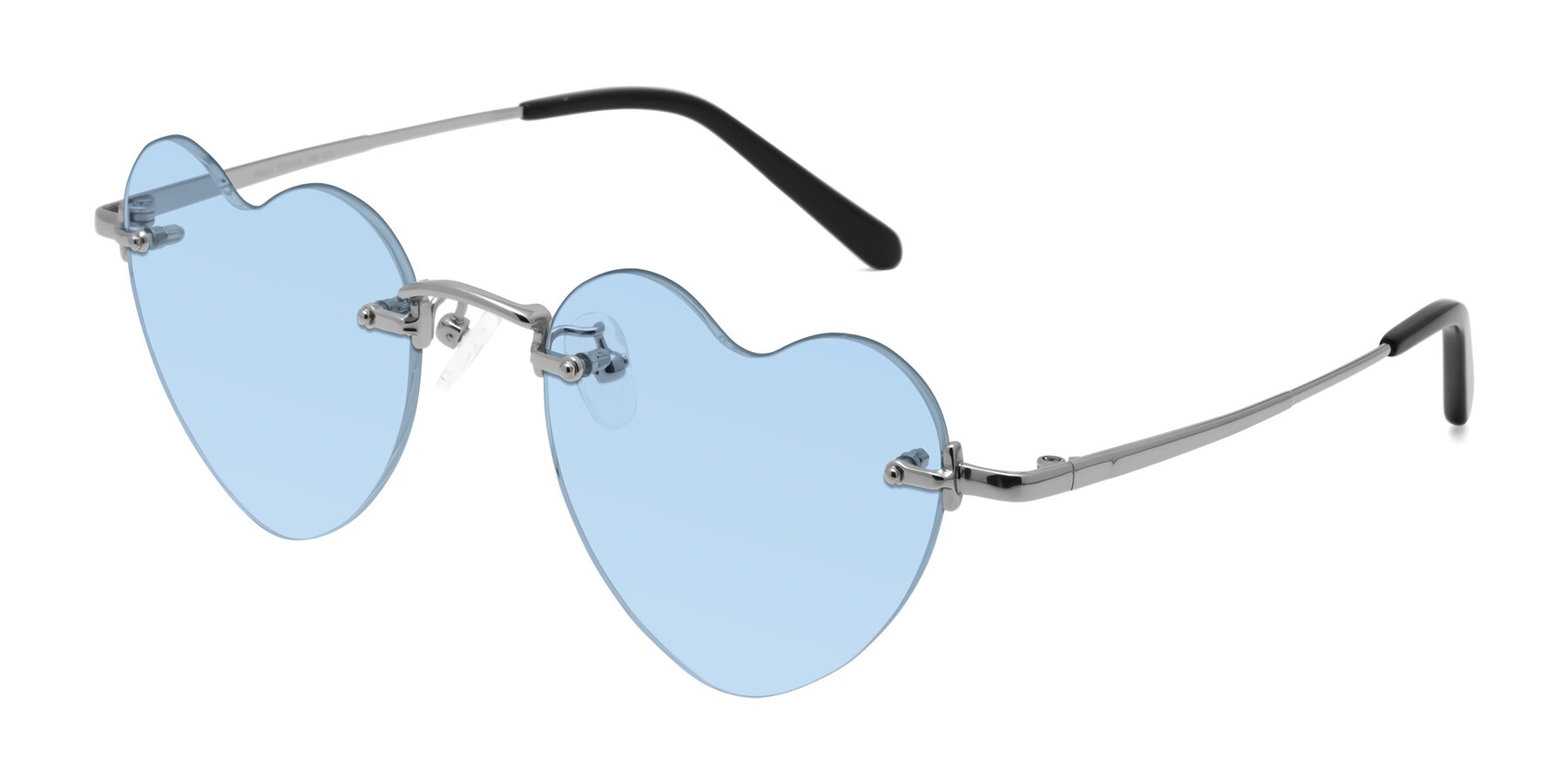 Angle of Heart in Silver with Light Blue Tinted Lenses