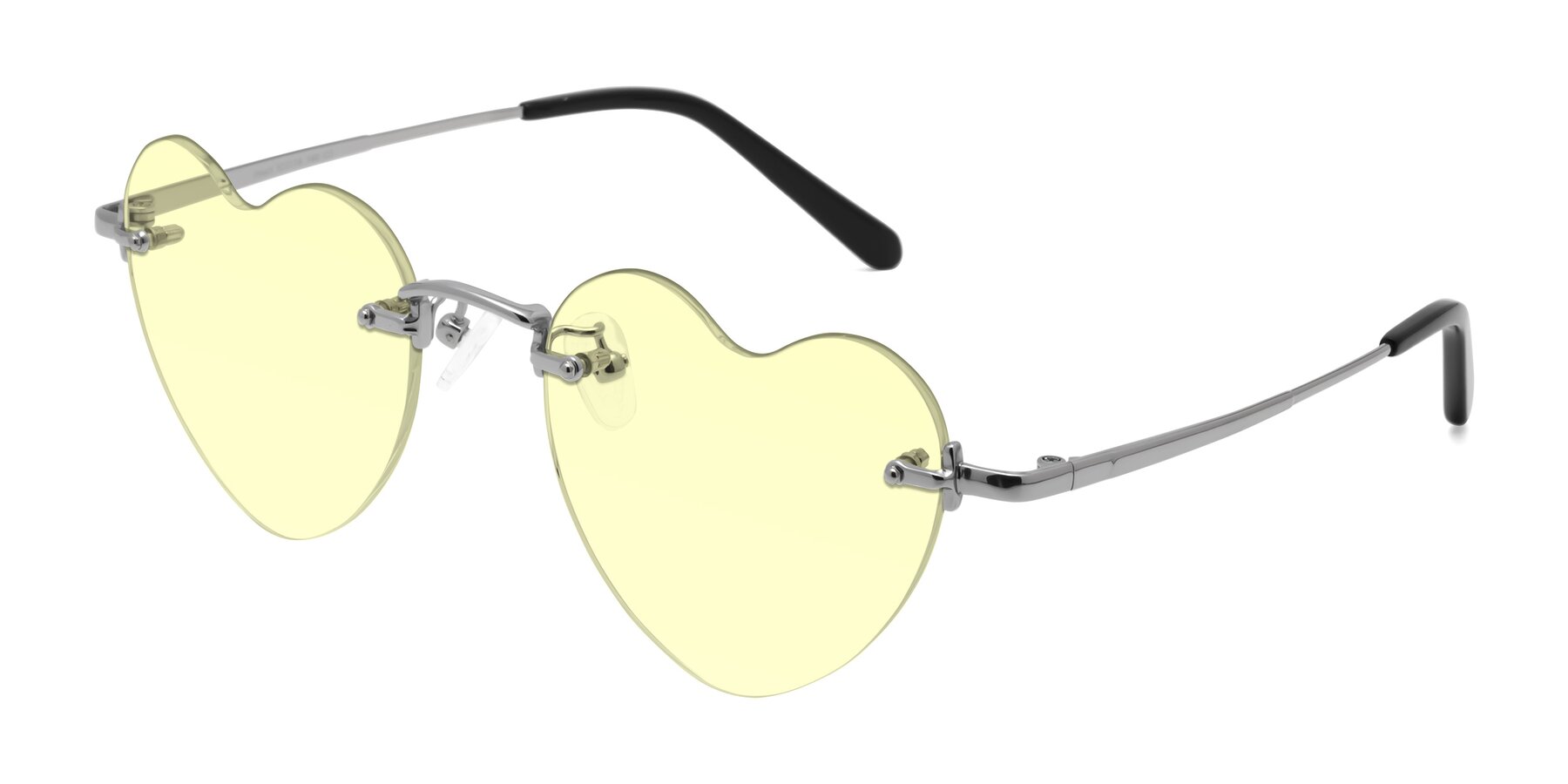 Angle of Heart in Silver with Light Yellow Tinted Lenses