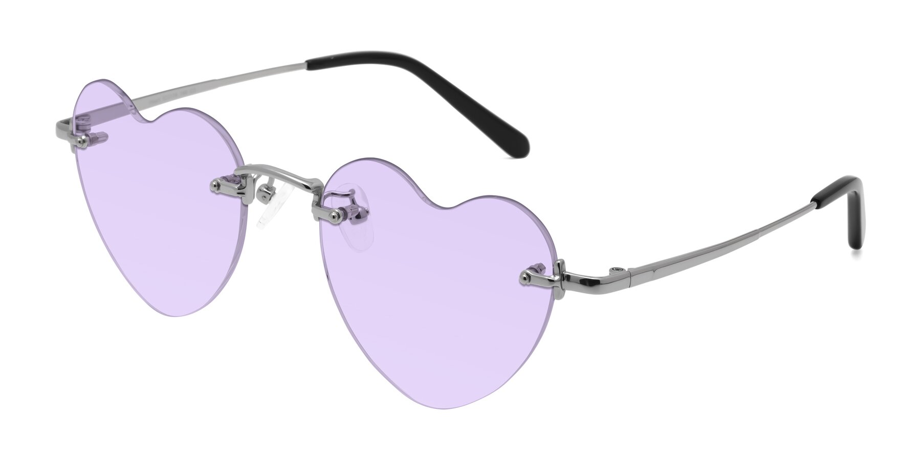 Angle of Heart in Silver with Light Purple Tinted Lenses