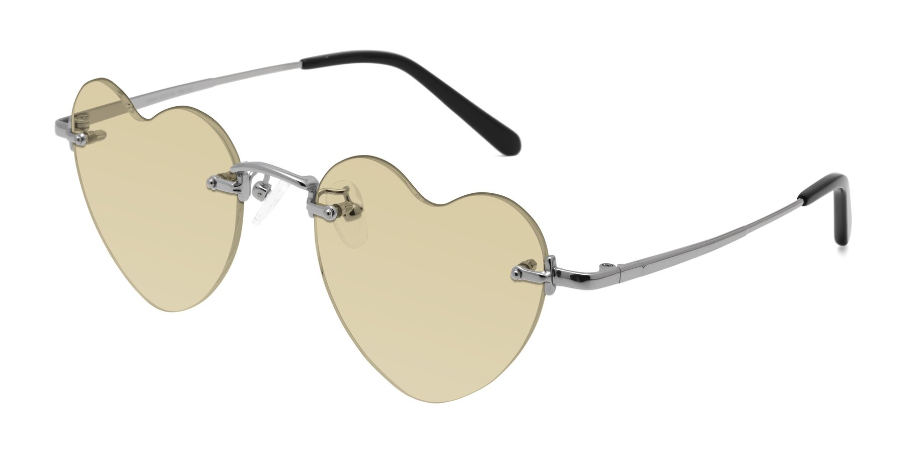 Angle of Heart in Silver with Light Champagne Tinted Lenses