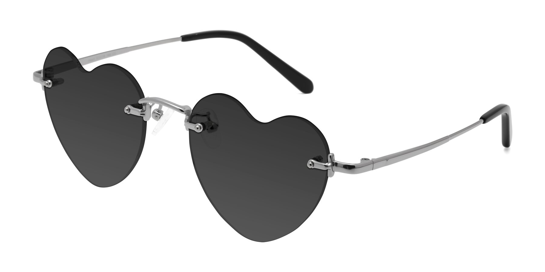 Angle of Heart in Silver with Gray Tinted Lenses