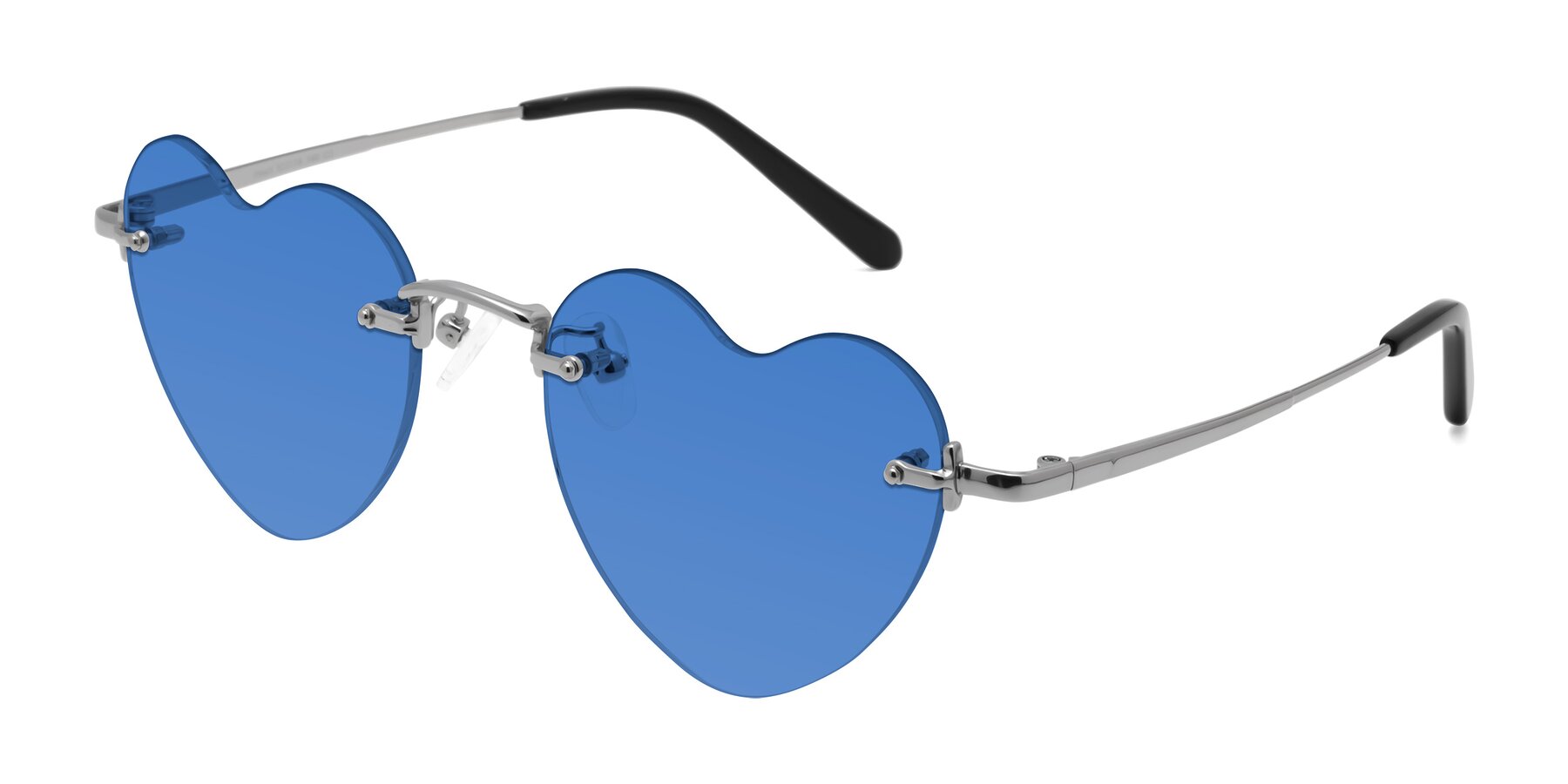 Angle of Heart in Silver with Blue Tinted Lenses