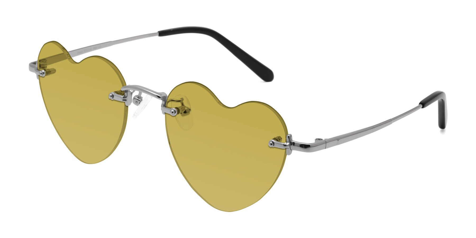 Angle of Heart in Silver with Champagne Tinted Lenses