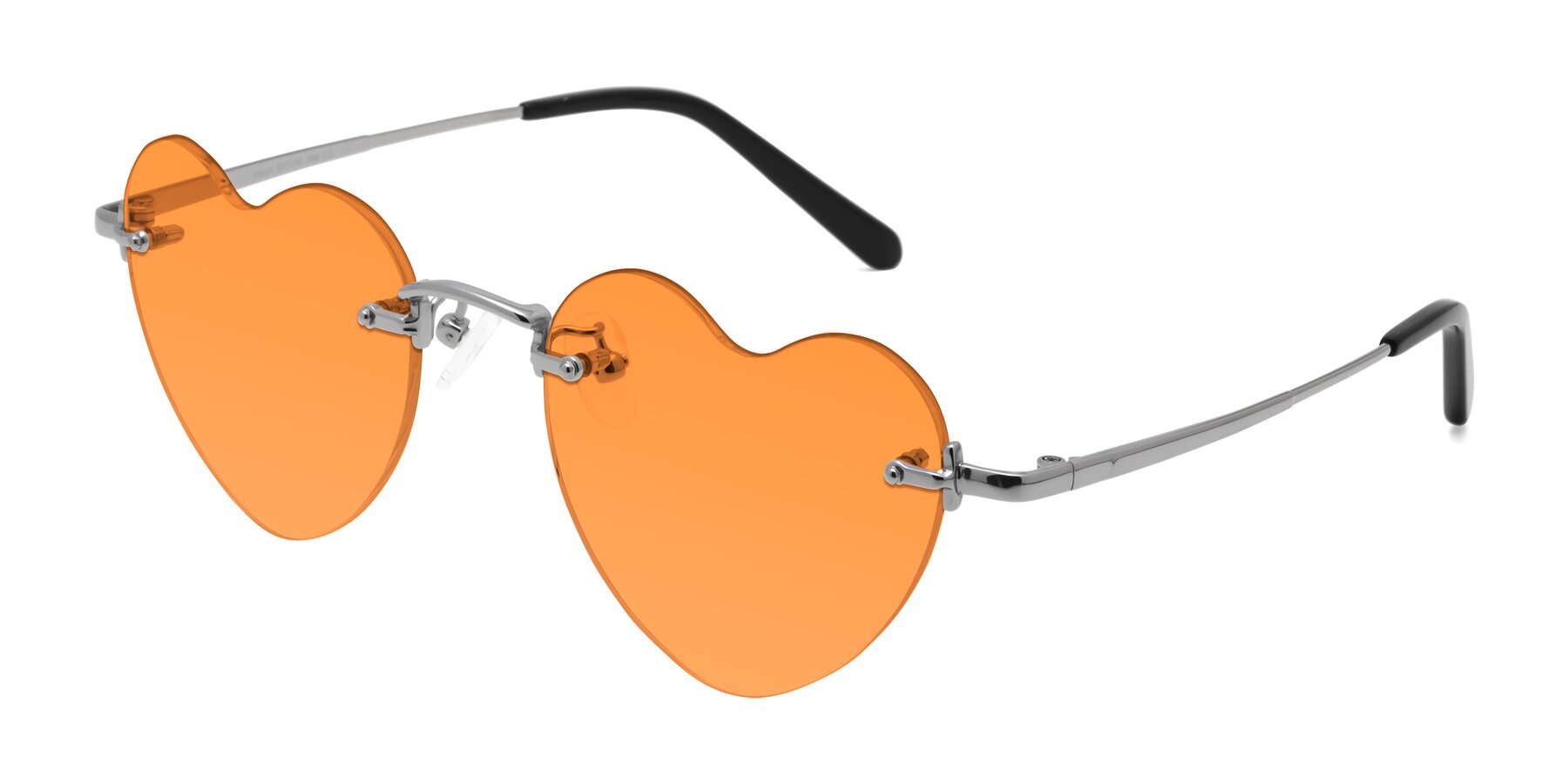 Angle of Heart in Silver with Orange Tinted Lenses