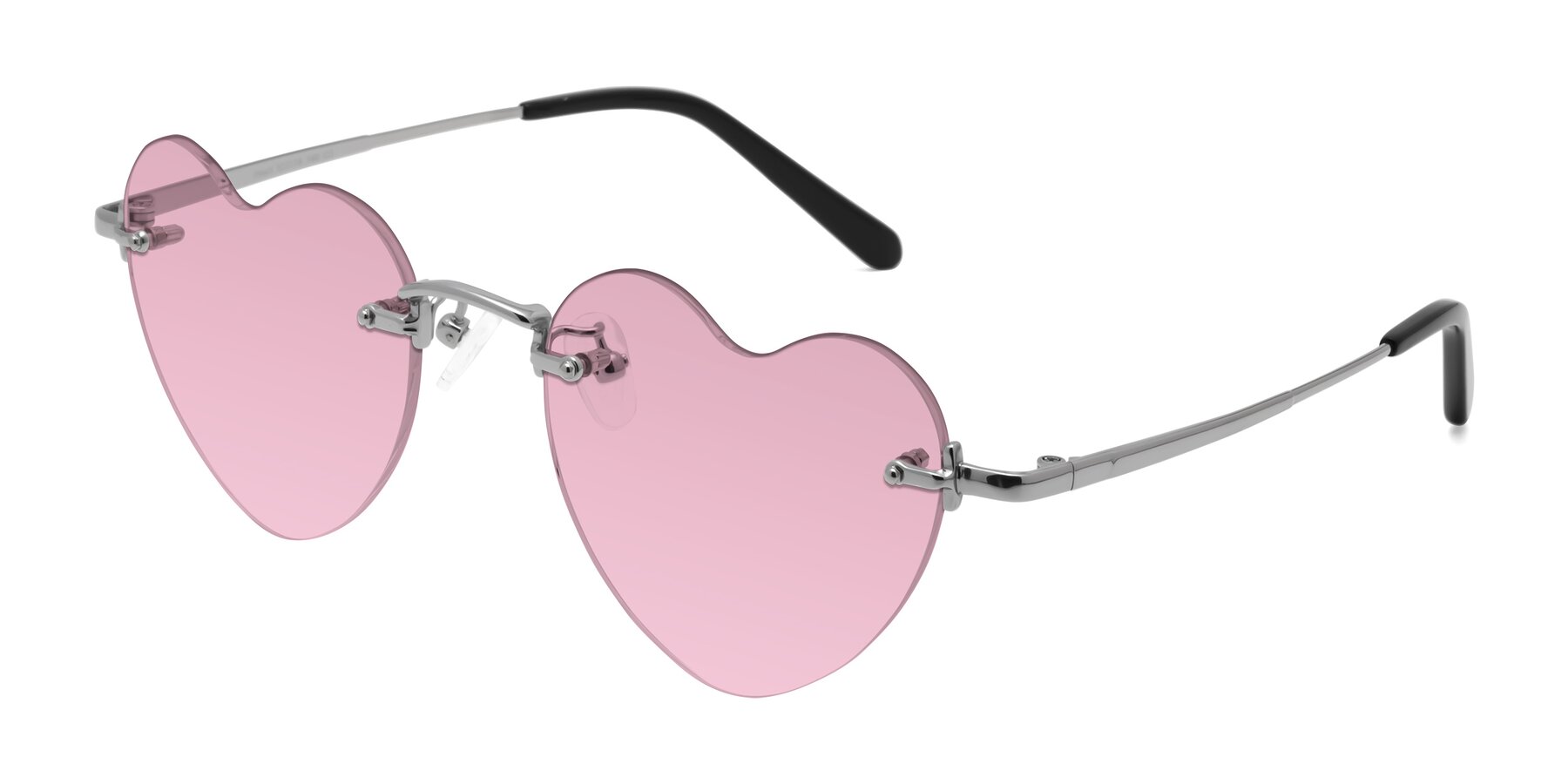 Angle of Heart in Silver with Light Wine Tinted Lenses