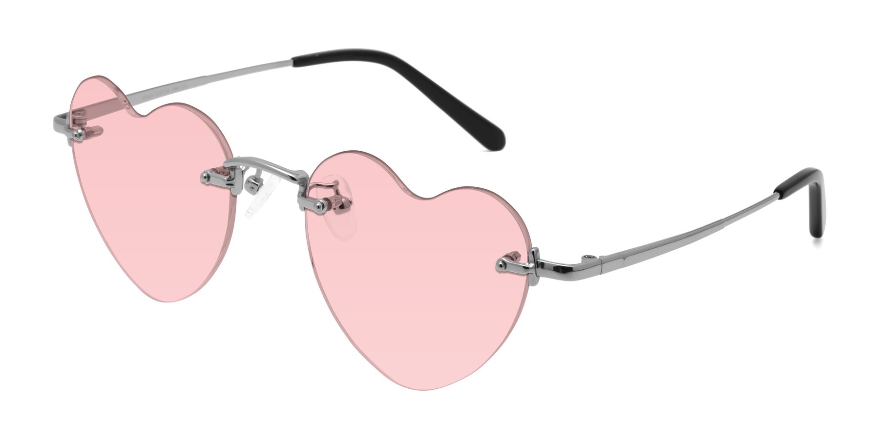 Angle of Heart in Silver with Light Garnet Tinted Lenses