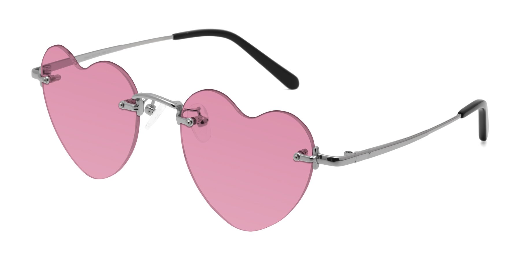 Angle of Heart in Silver with Medium Wine Tinted Lenses