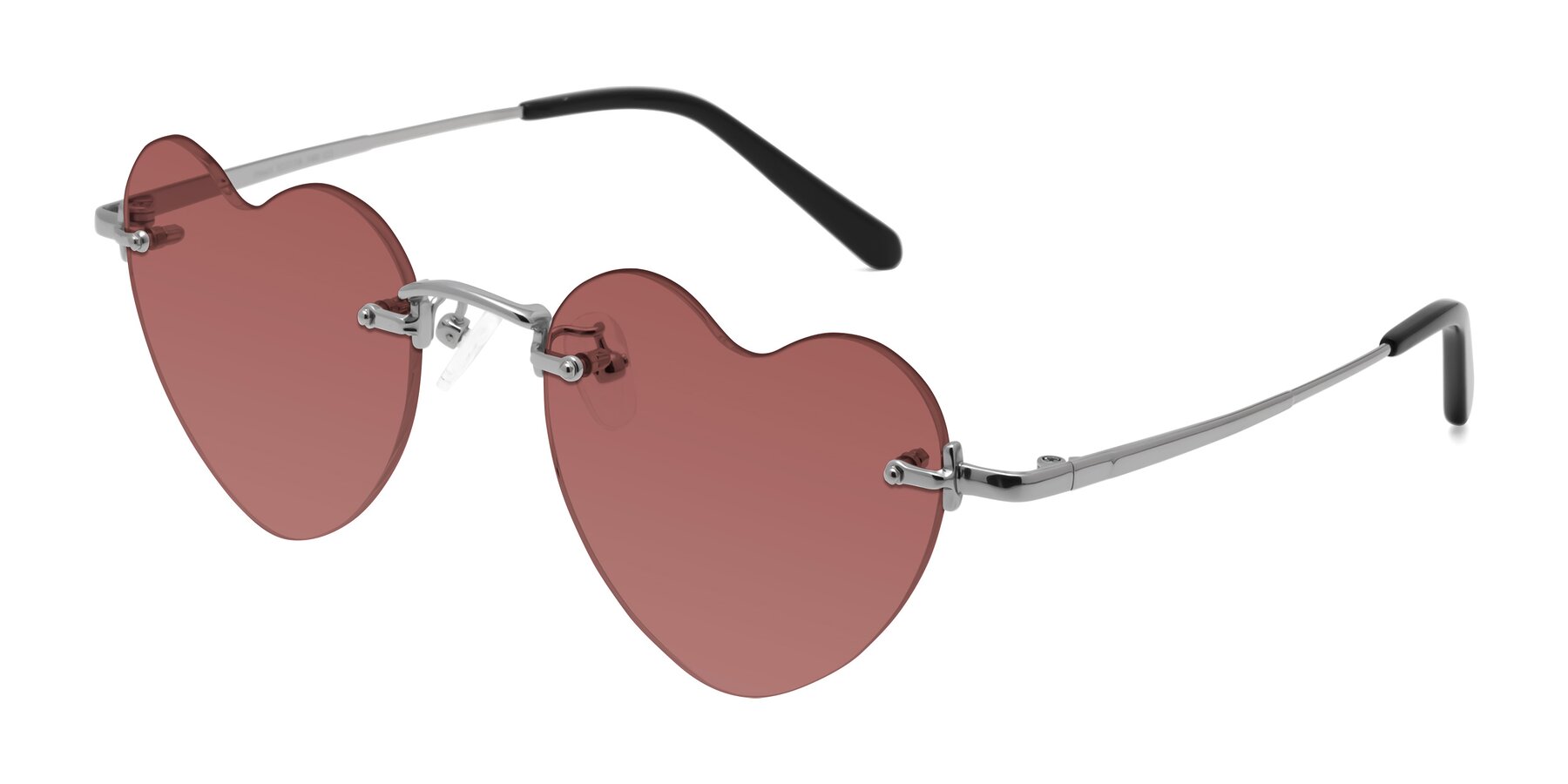 Angle of Heart in Silver with Garnet Tinted Lenses